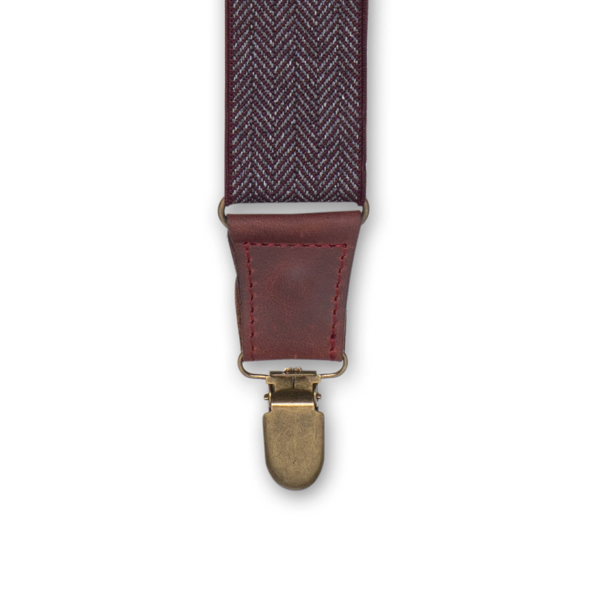 Crazy Horse Flex Oxblood Herringbone Wide Suspenders No. F2128