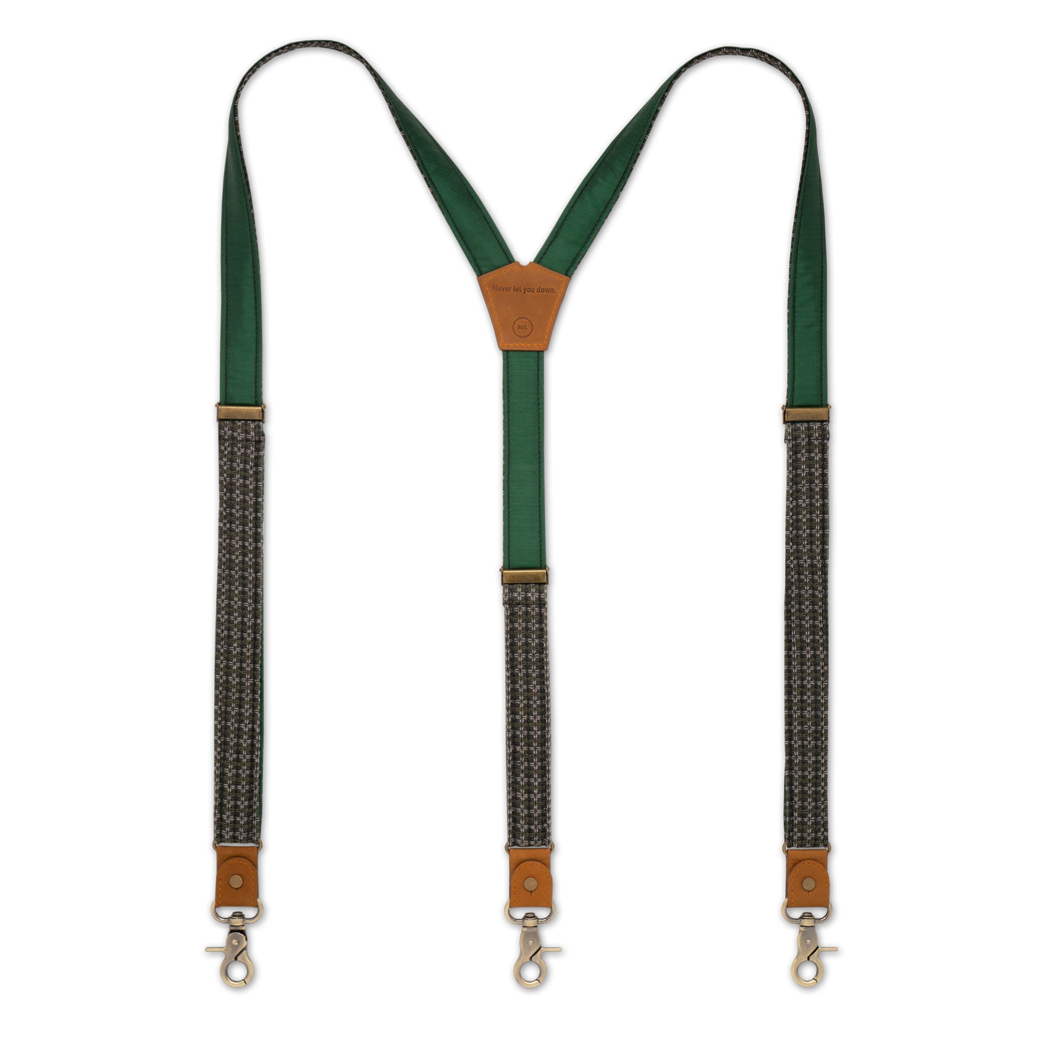 Cotton Silk The Fence Green Slim Suspenders No. G7211