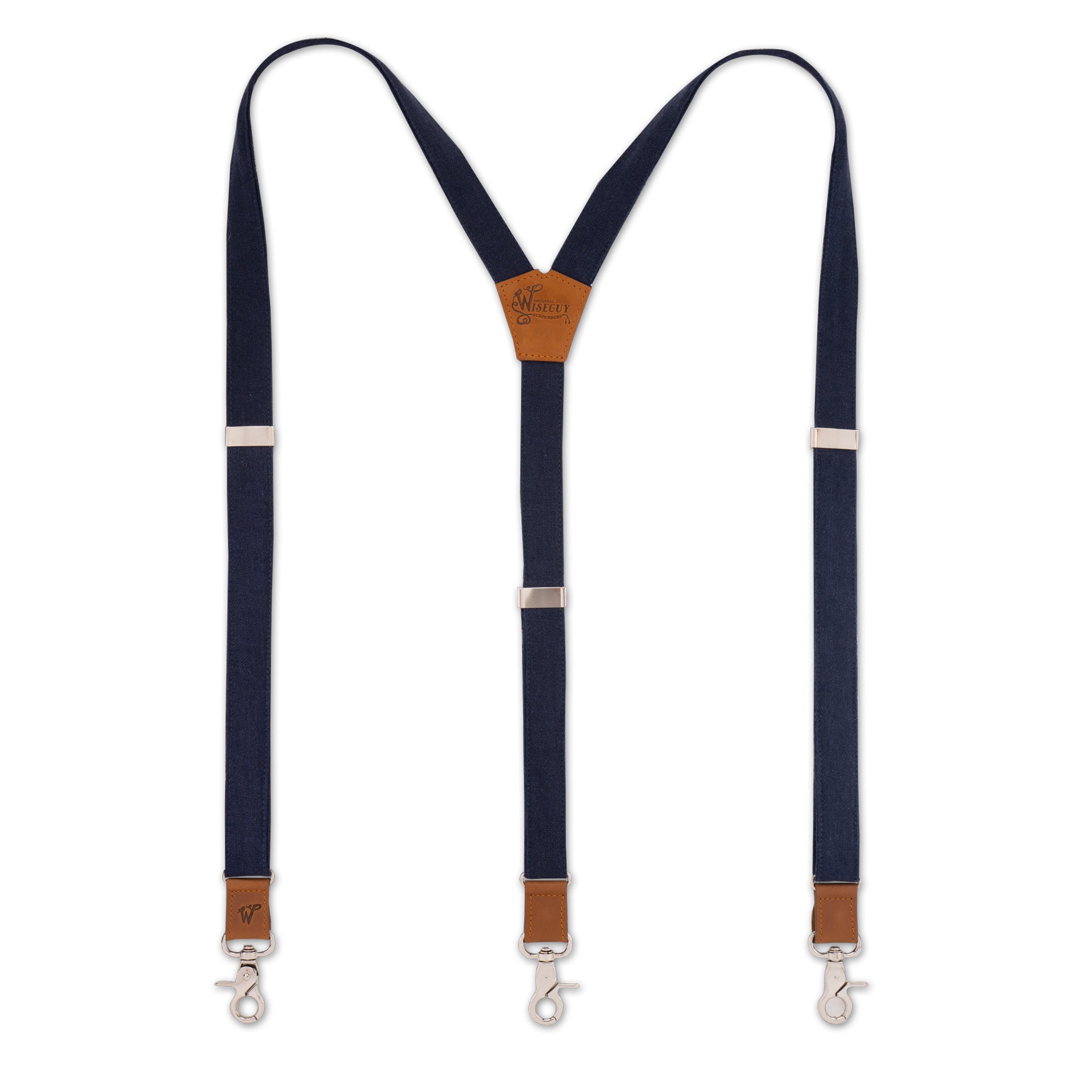 Linen The Shipwright Navy Slim Suspenders No. G7311