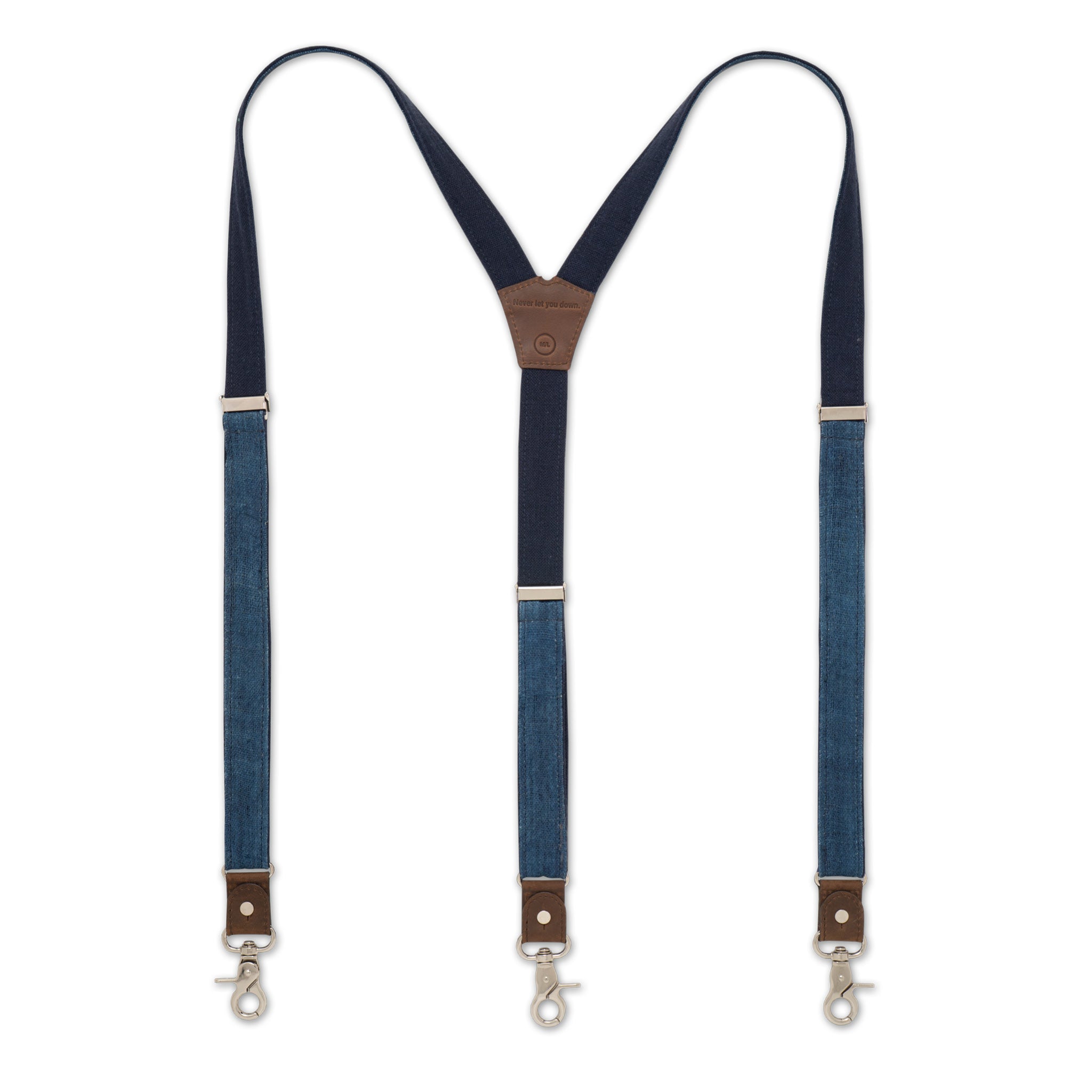 Hemp Linen The Sailor Blue Slim Suspenders No. G7412