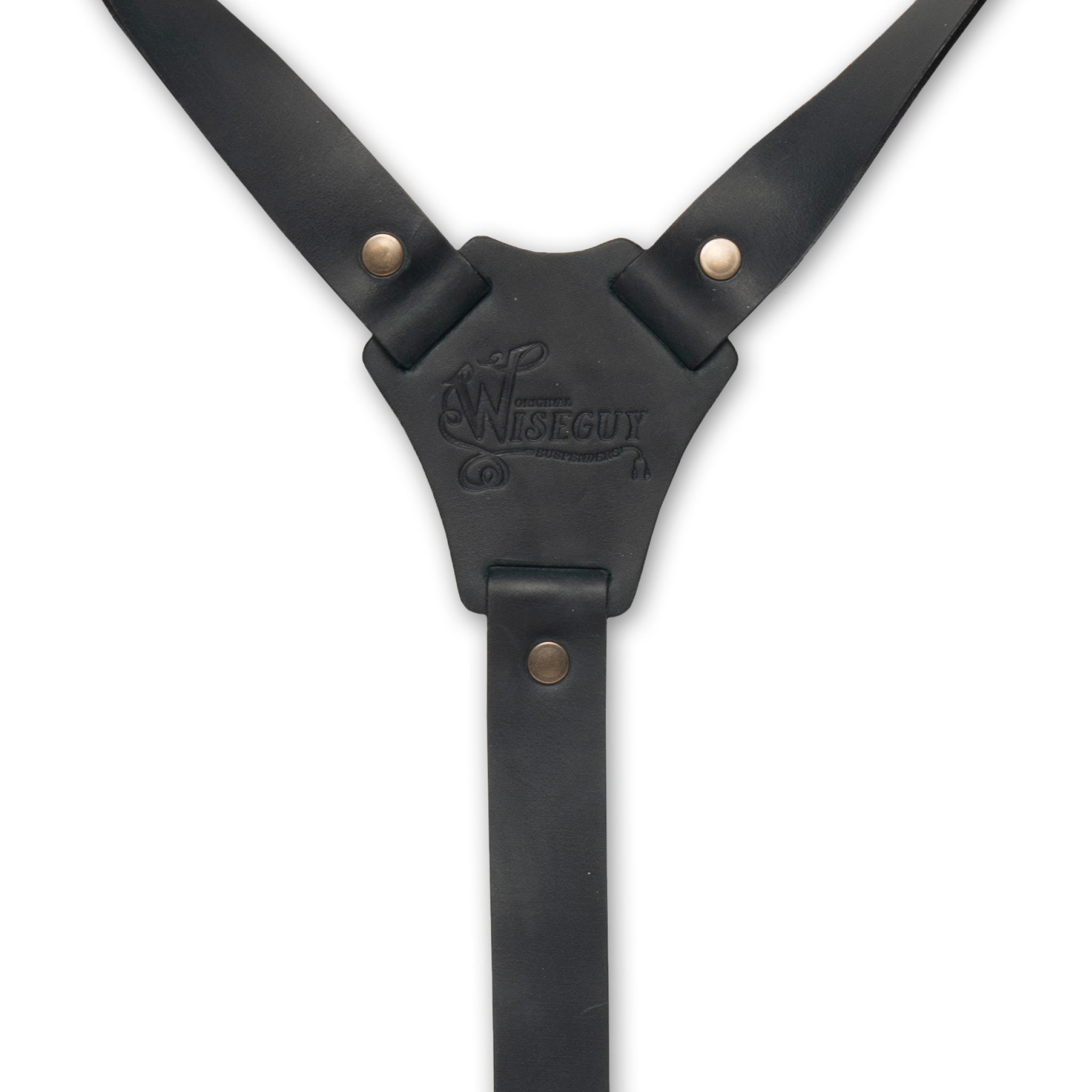 Crazy Horse Buckle Navy Blue Slim Suspenders No. L2012