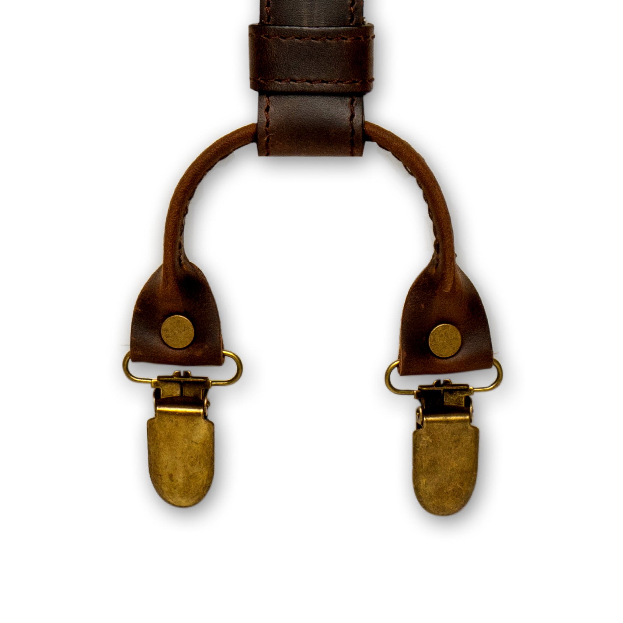 Crazy Horse Stitched schmale Hosenträger in braun No. L2210