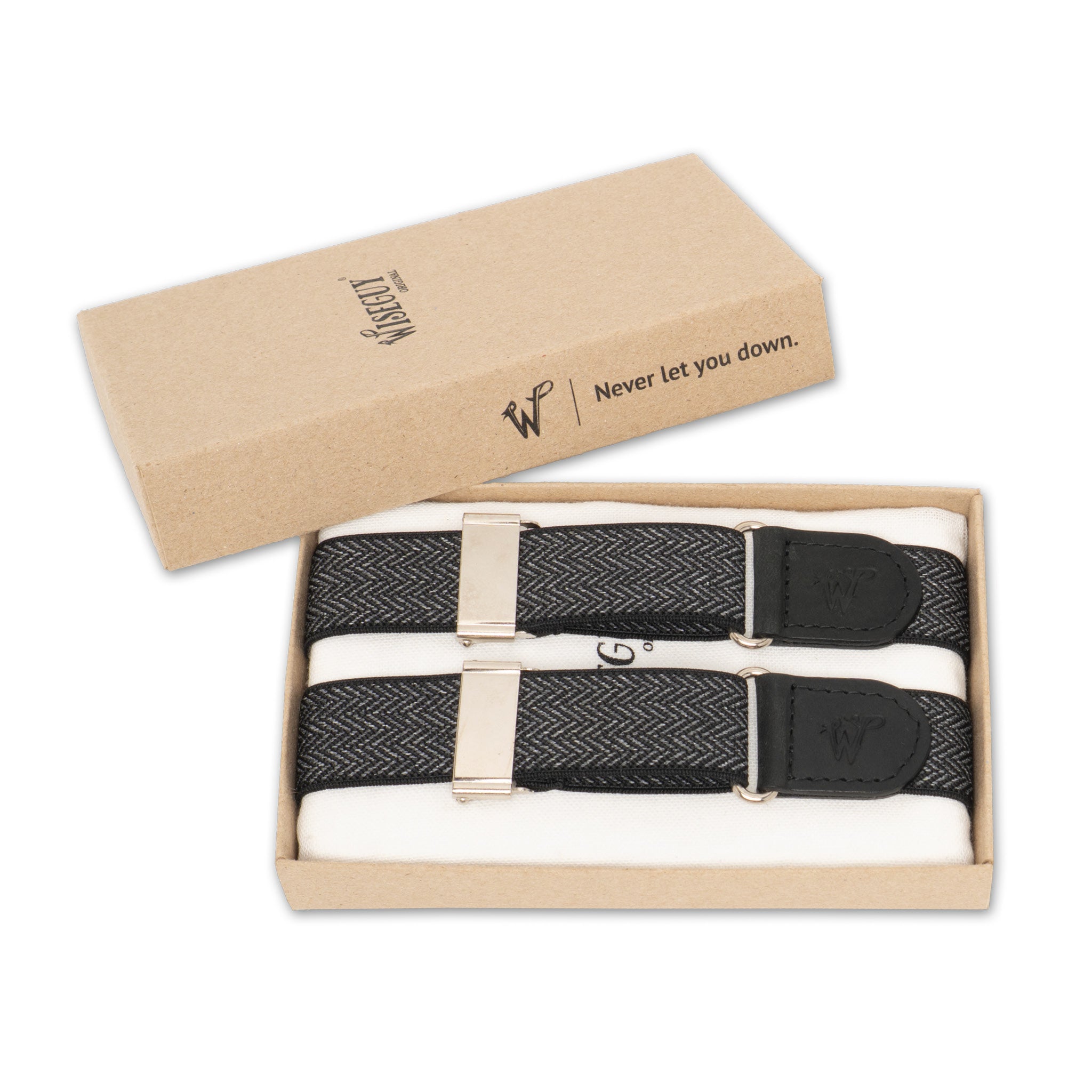 Sleeve Garters Herringbone Black No. S5113