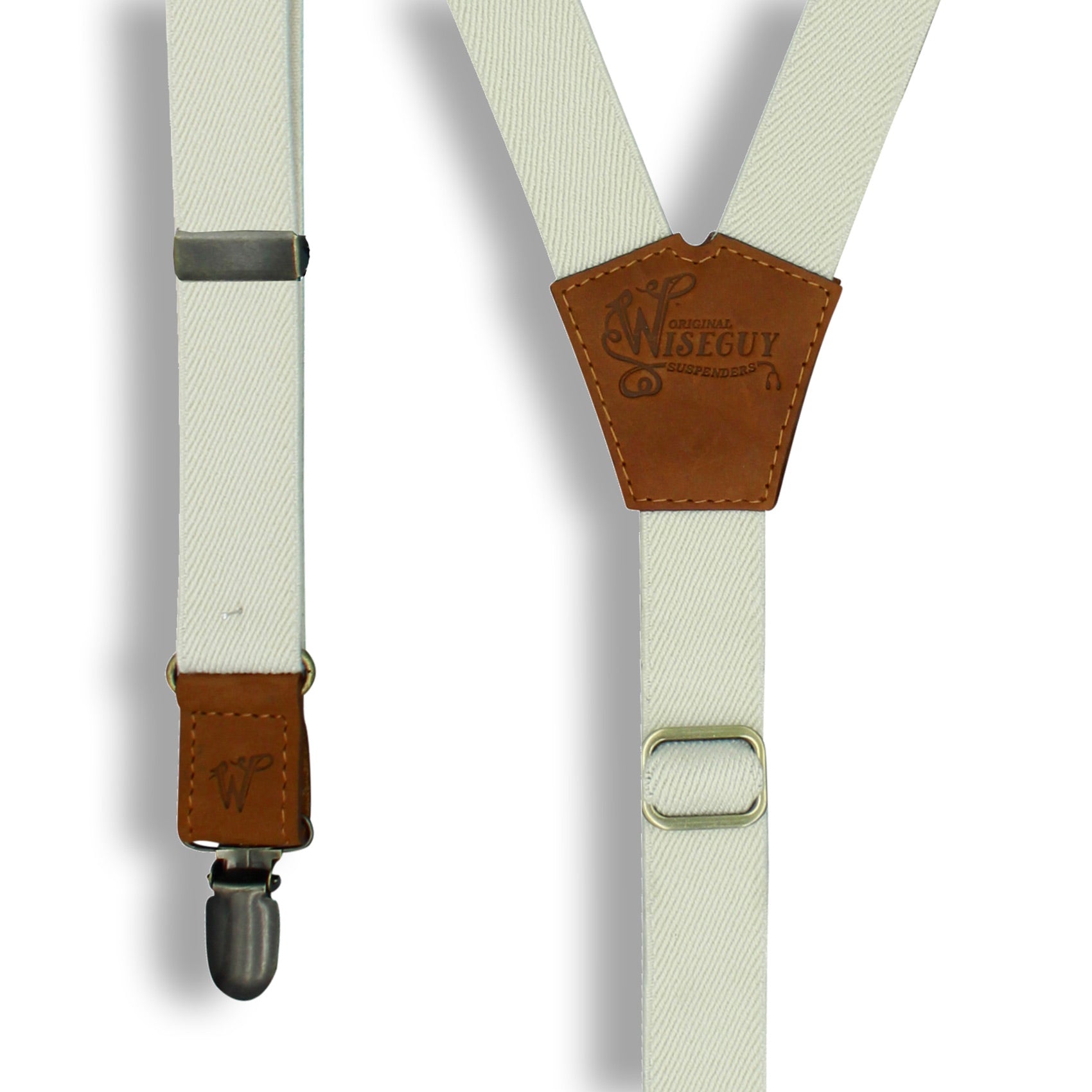 Suspenders Slim Ivory Elastic