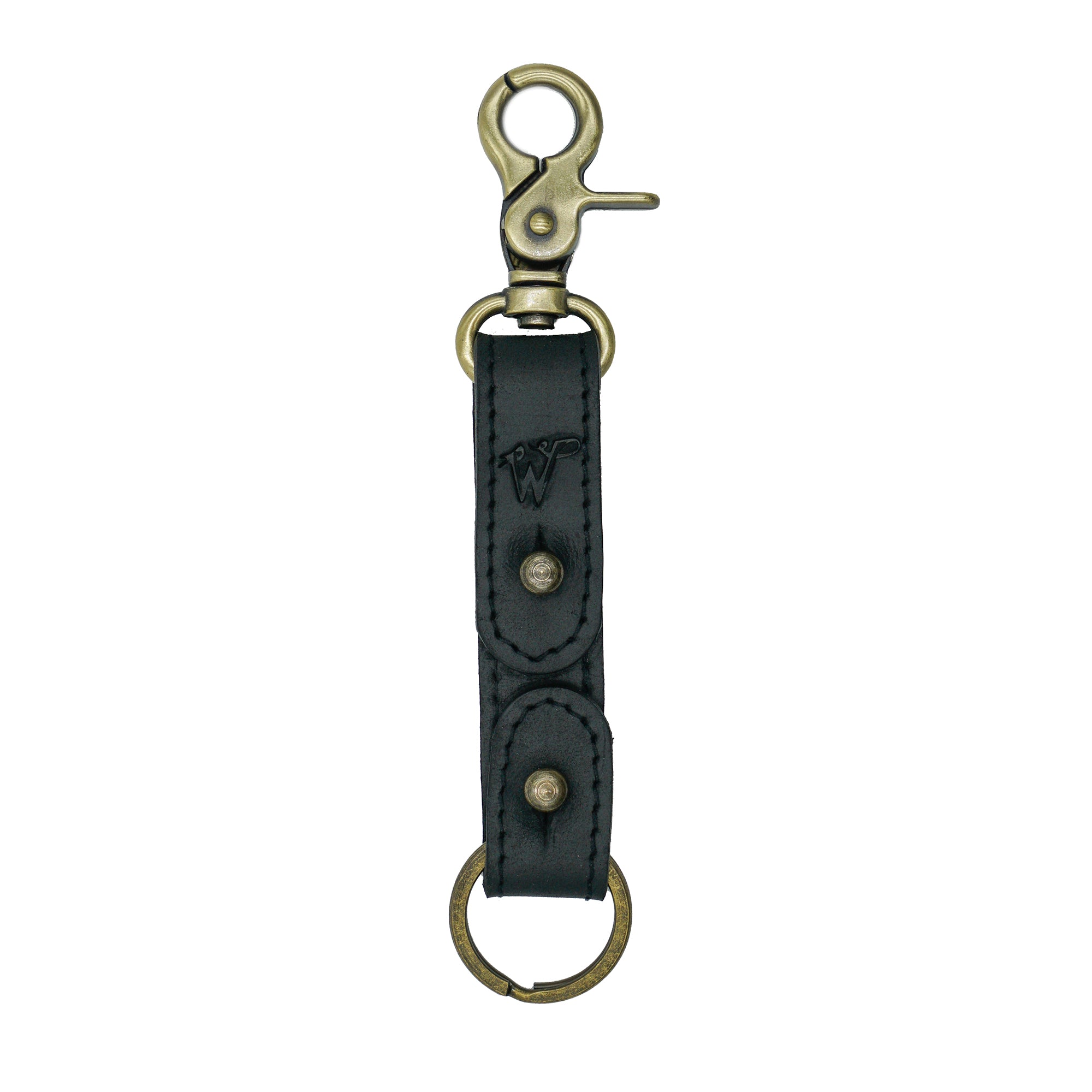 Keyring / Hat-holder Black Stitched Leather No. A8017