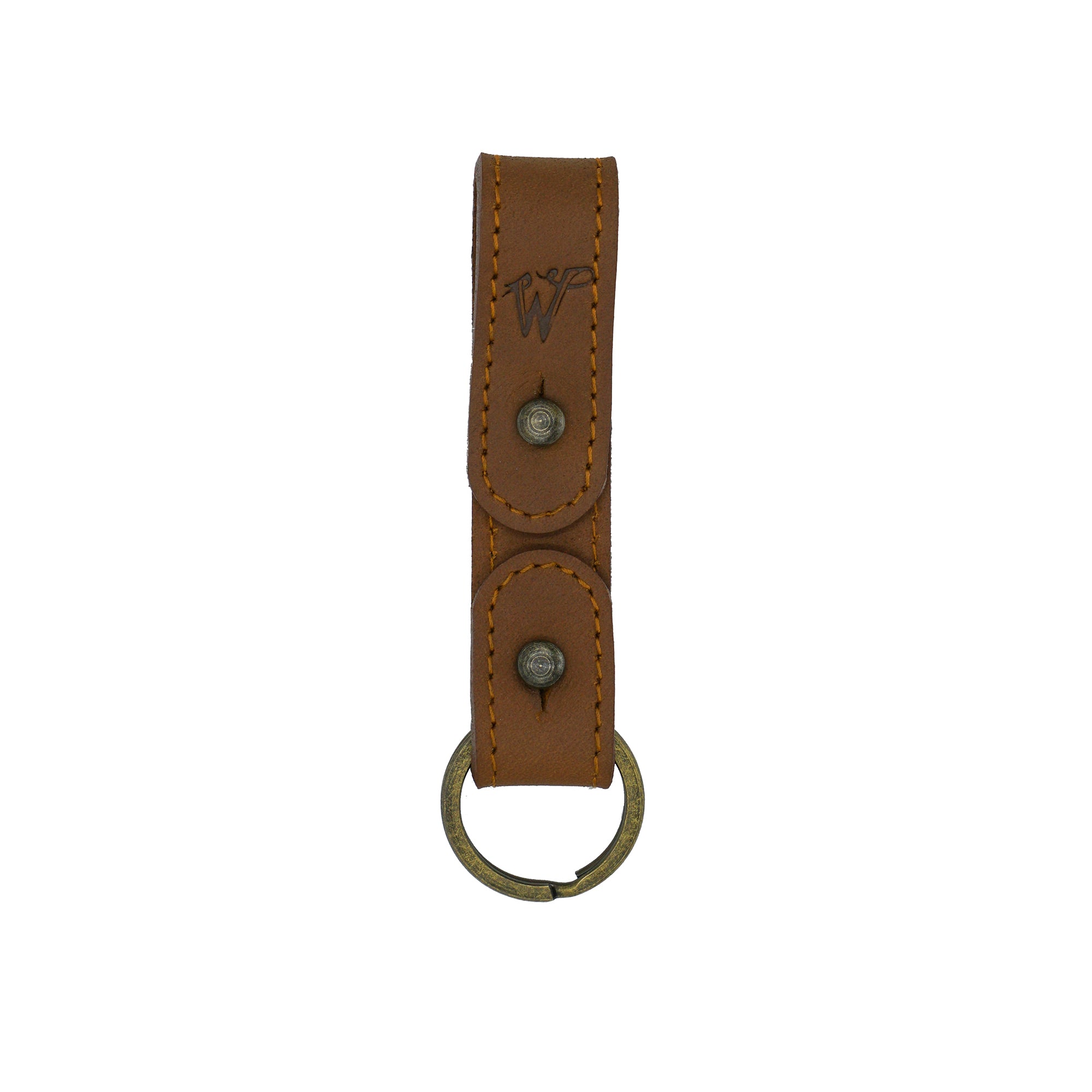 Porte-Clés / Porte-Chapeau Cuir Surpiqué Marron Camel No. A8017