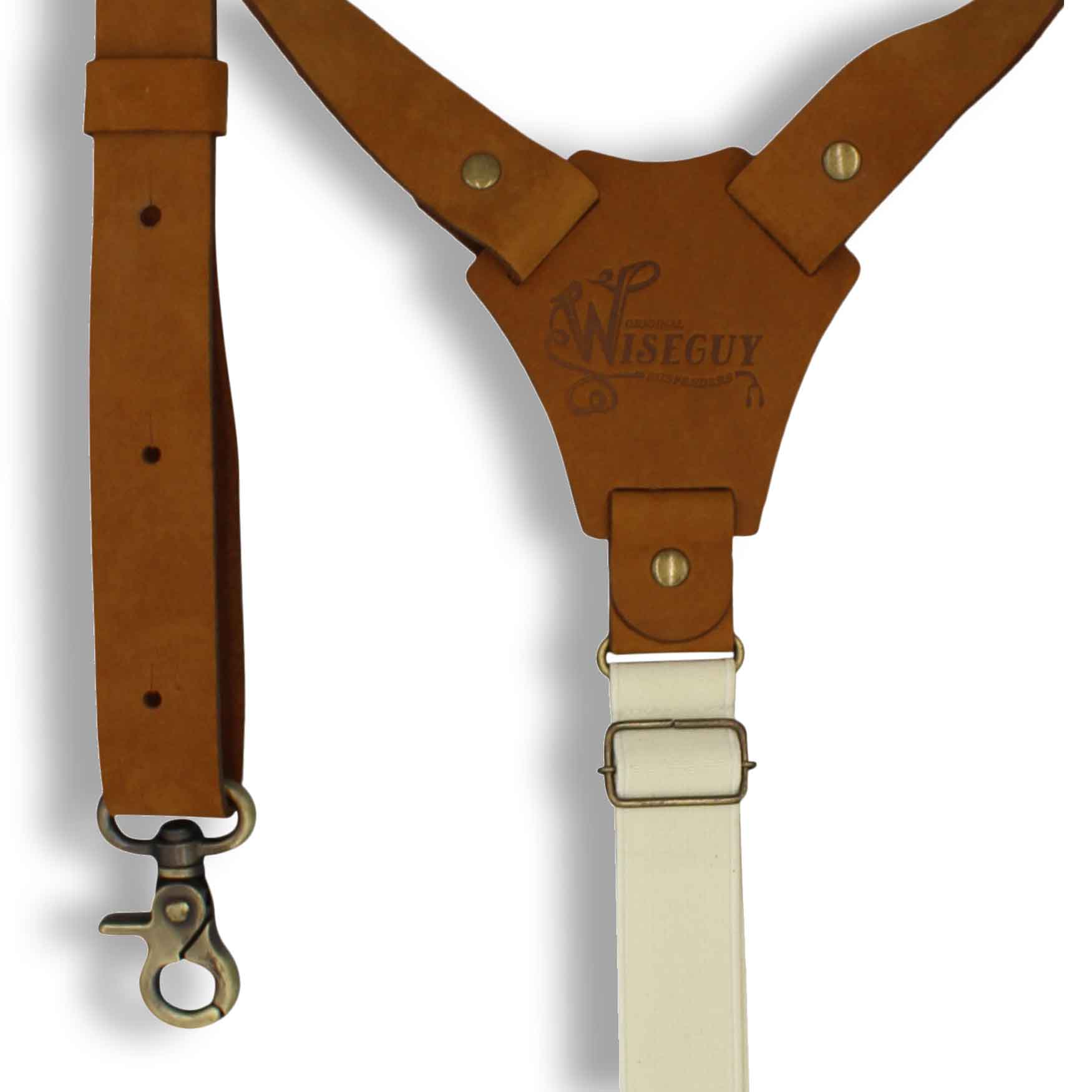 Suspenders Slim Brown Leather Flex