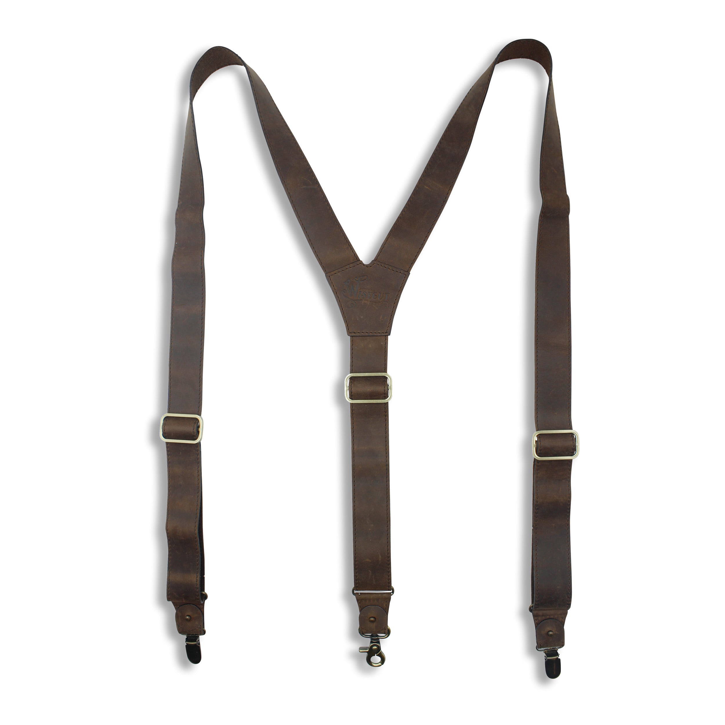Brown Patterned Silk Suspenders for Buttons