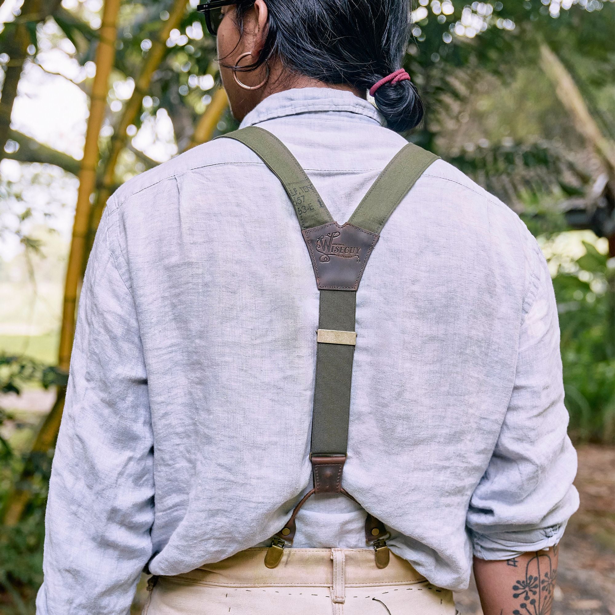 Canvas Army Green Suspenders – Mad Dog – Wide (1.36 inch / 3