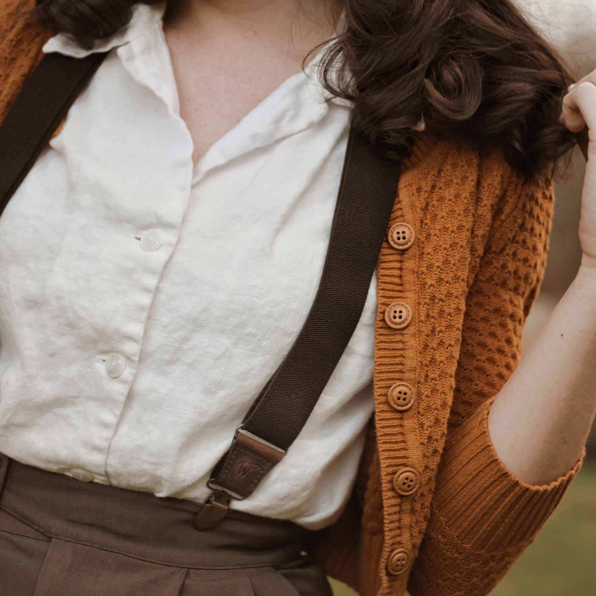 brown dress suspenders Personalized Leather Genuine Leather Suspenders Men Brown... Design 7 / Adult