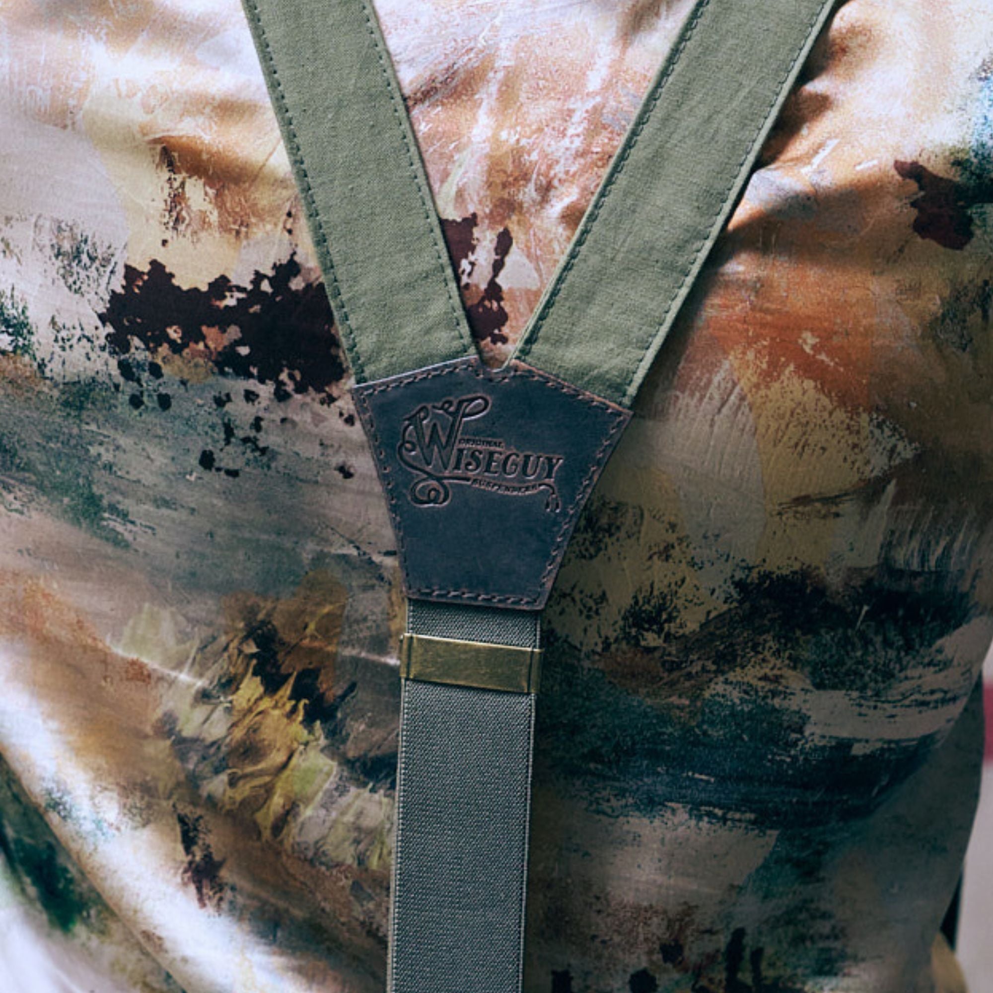 Canvas Army Green Suspenders – Mad Dog – Wide (1.36 inch / 3,5 cm