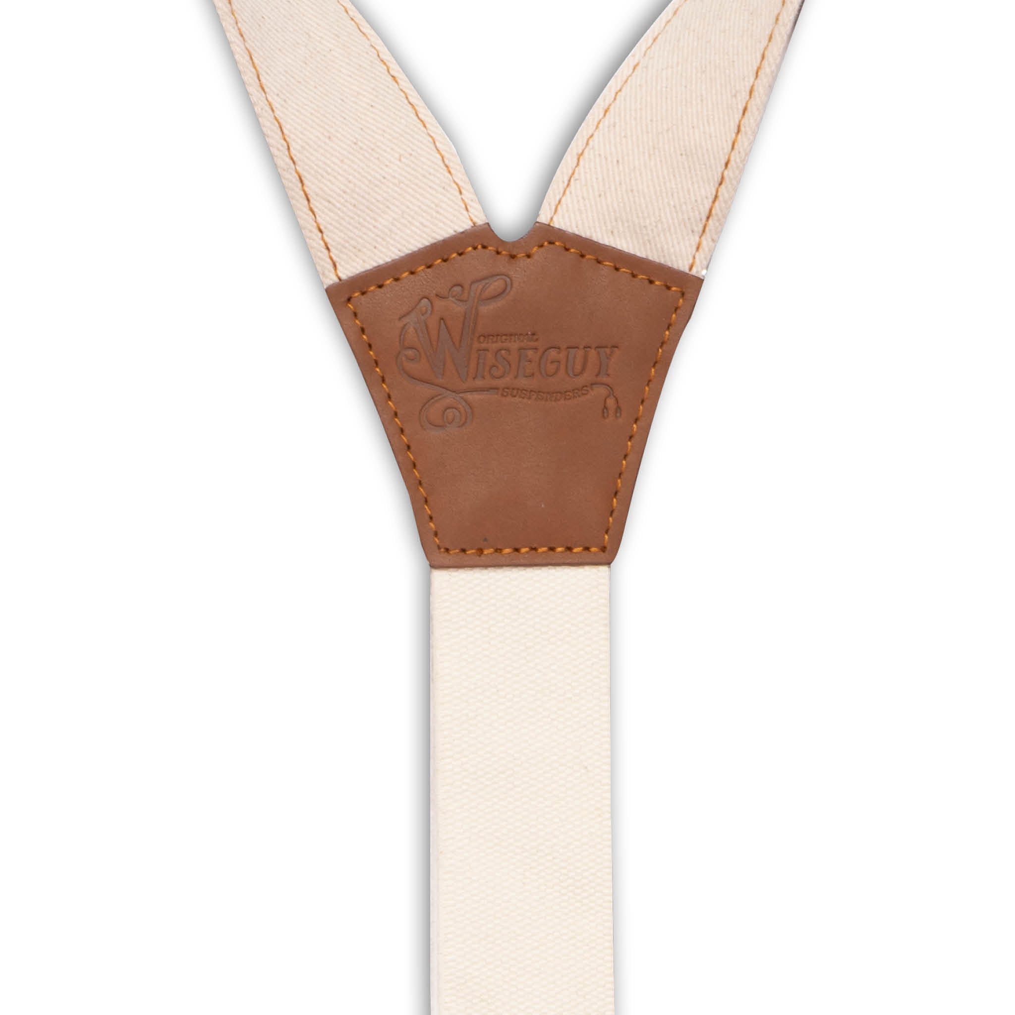 Suspenders Wide Ivory White Canvas | Wiseguy Original