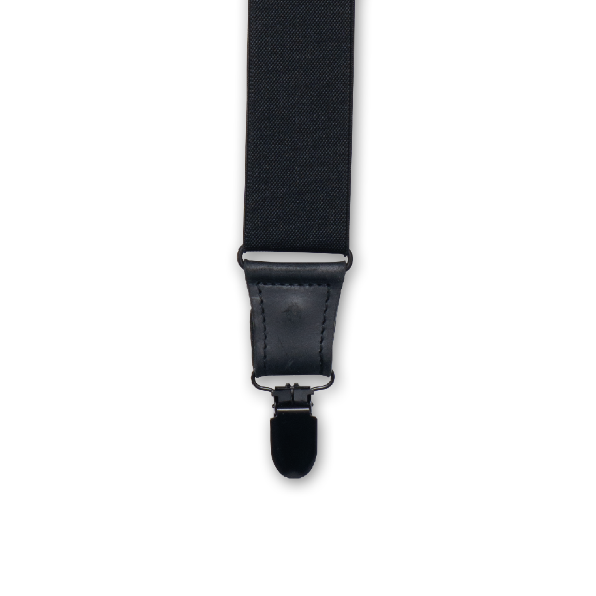 European Manufactured Elastic All Black Suspenders – Essential