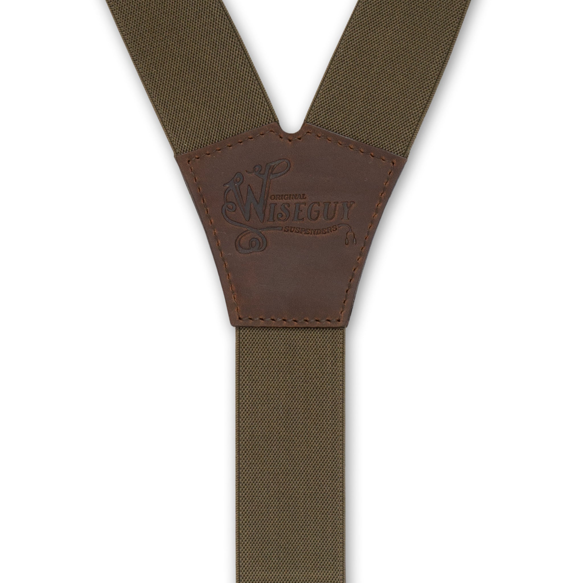 WISEGUY ワイズガイ サスペンダー オリーブグリーン European manufactured elastic Arms Green Suspenders – Essential