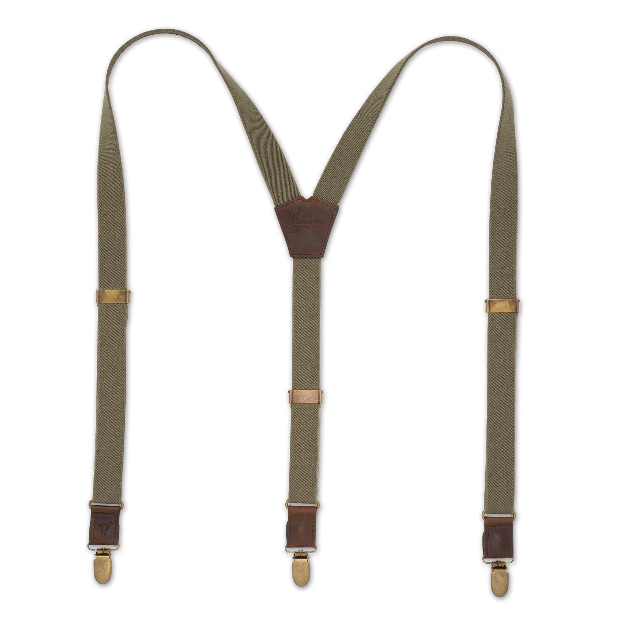 Essential Khaki Green Slim Suspenders No. E5028