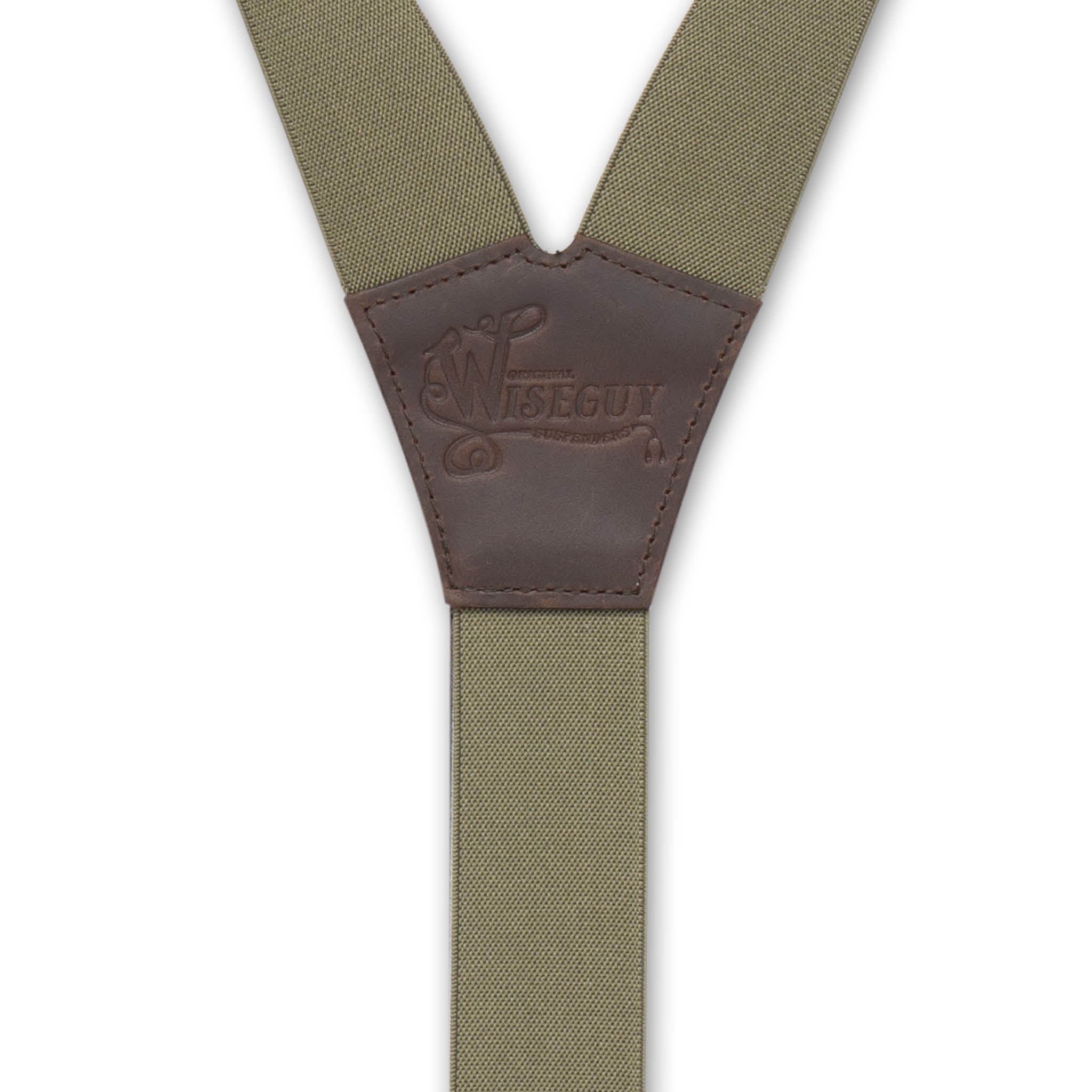 European manufactured elastic Khaki Green Suspenders