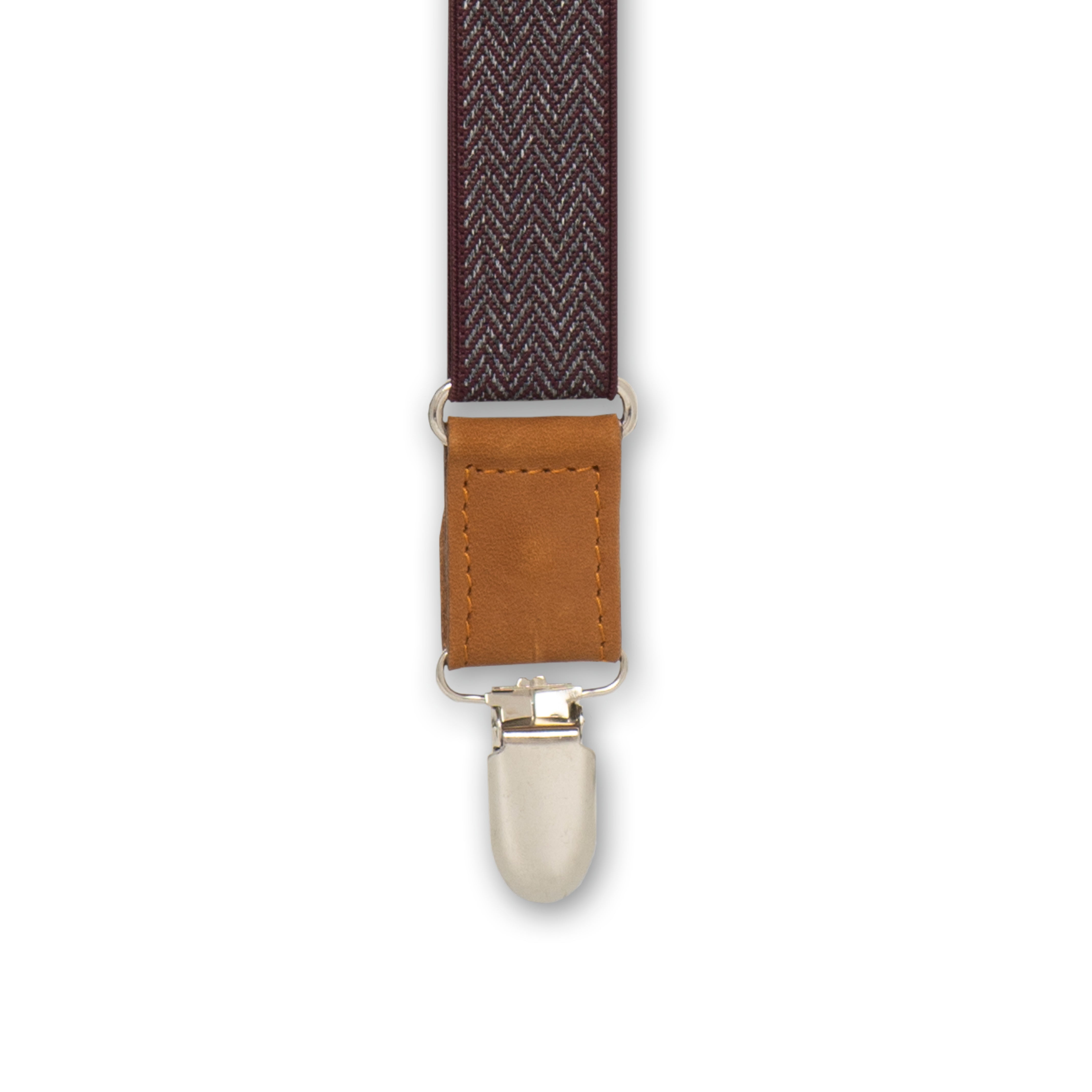 European manufactured elastic Herringbone Black Suspenders