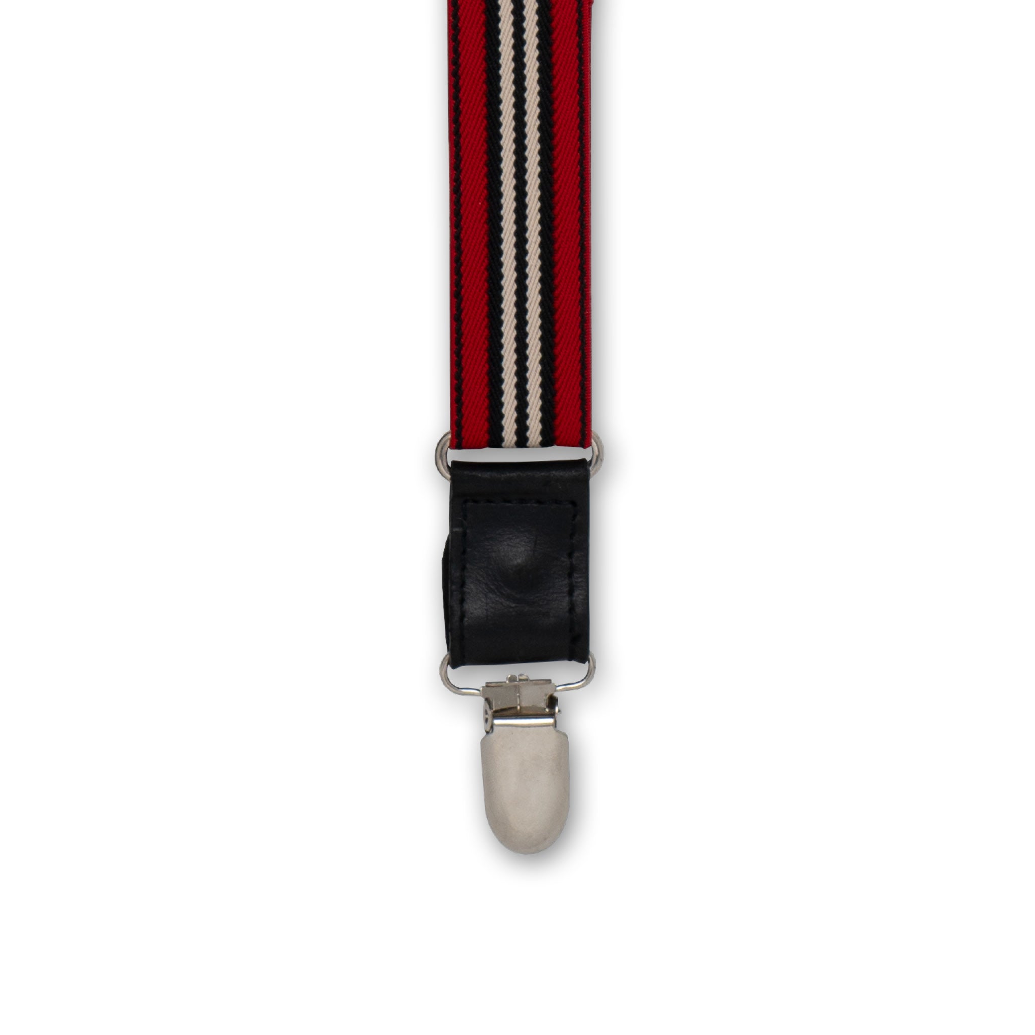 European manufactured elastic Herringbone Black Suspenders