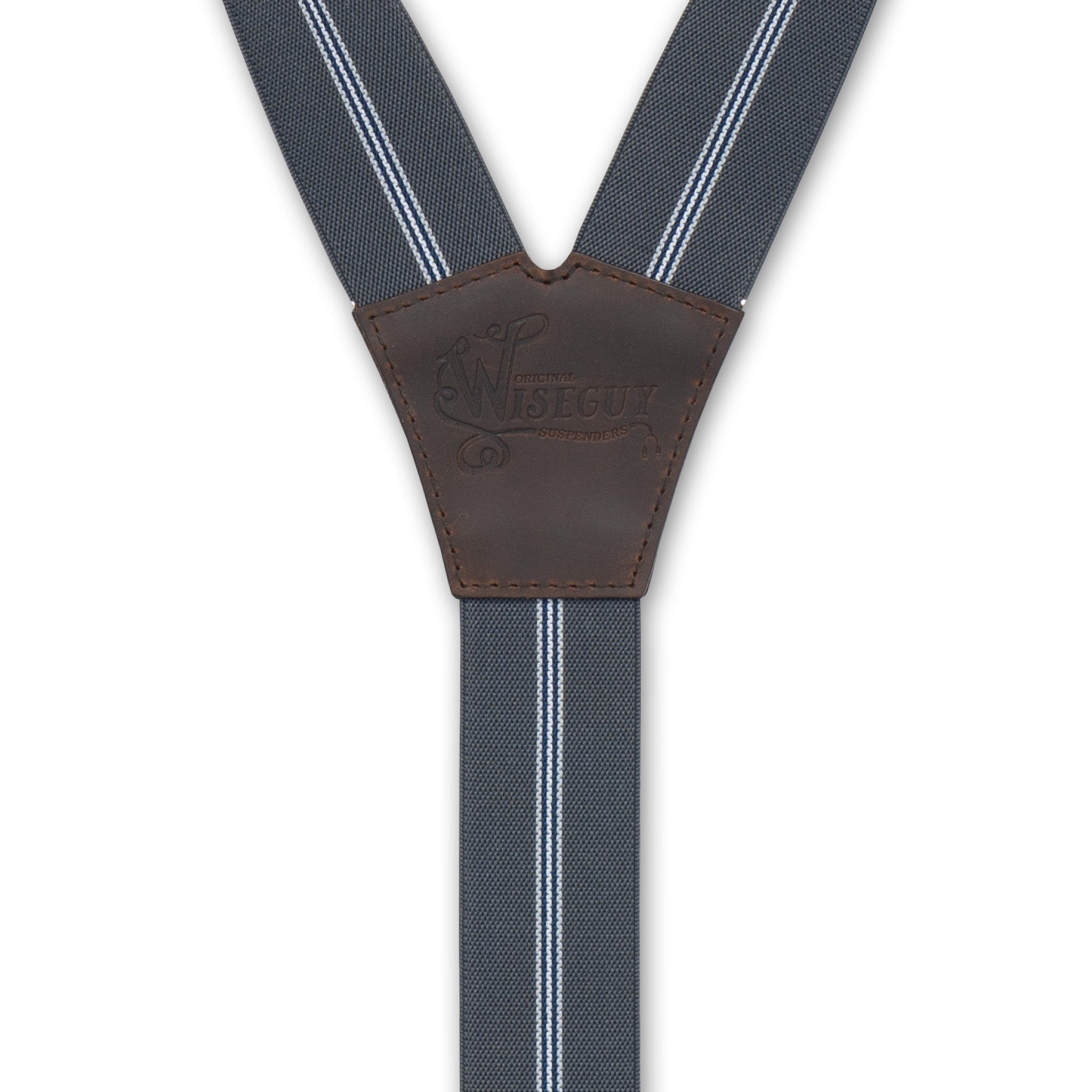 Dapper The Don Gray striped Wide Suspenders No. E5325