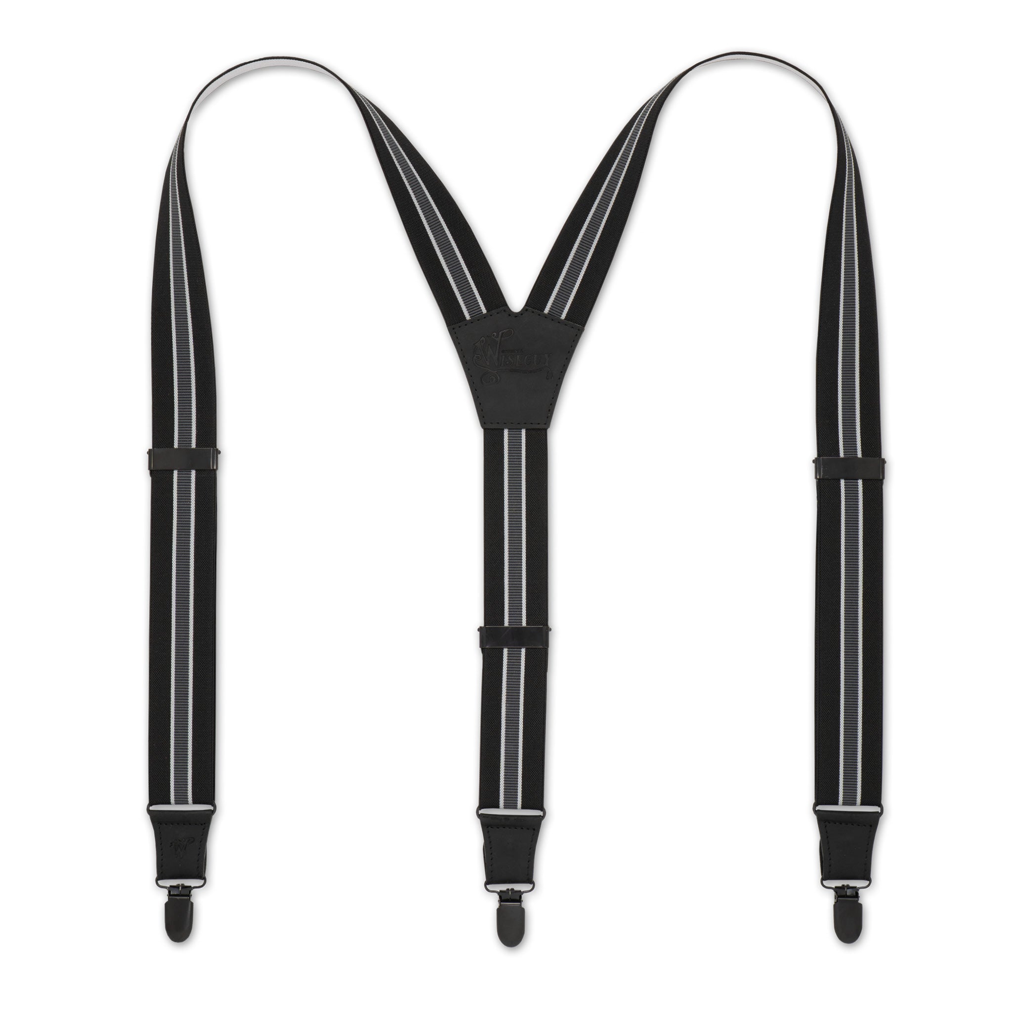 European manufactured elastic Black Suspenders – Dapper Series