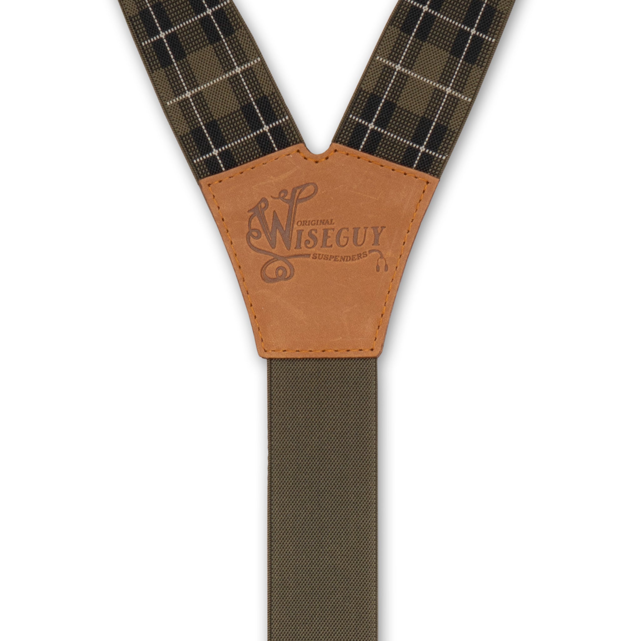 Tartan Olive-Black Wide Suspenders No. E5412