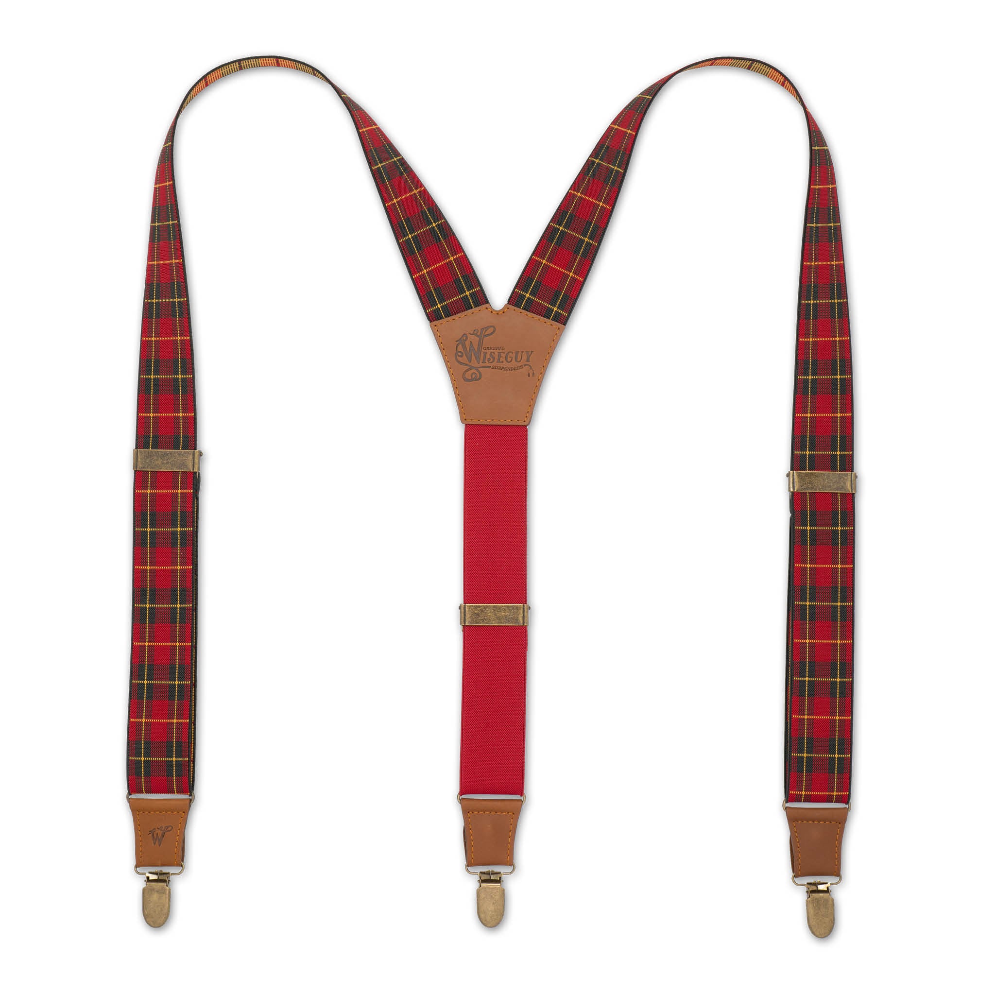 Tartan Red-Green Wide Suspenders No. E5413