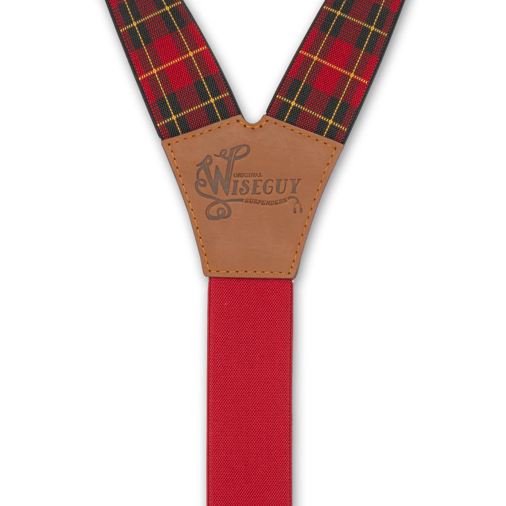 Tartan Red-Green Wide Suspenders No. E5413