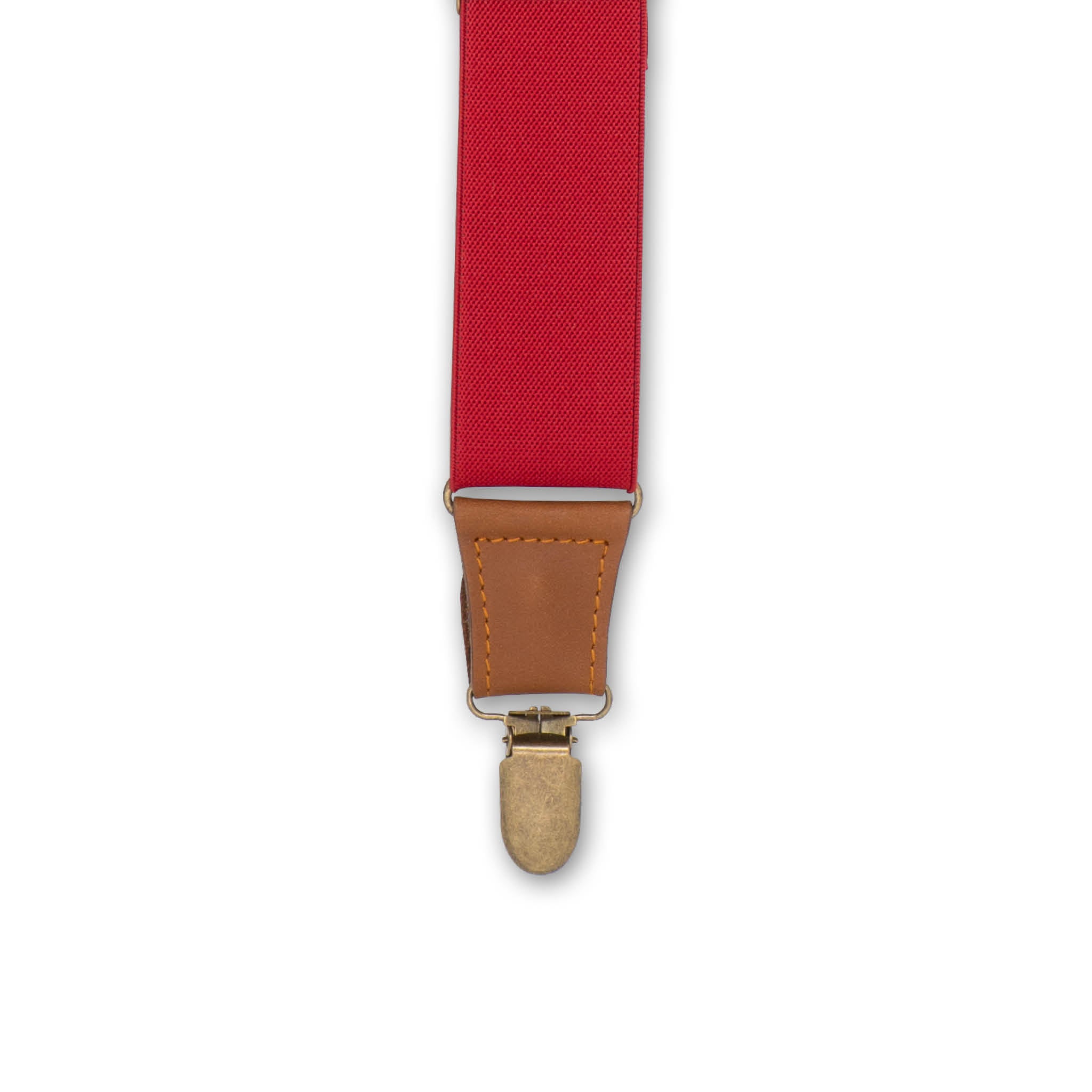 European manufactured elastic Red and Green Suspenders – Tartan