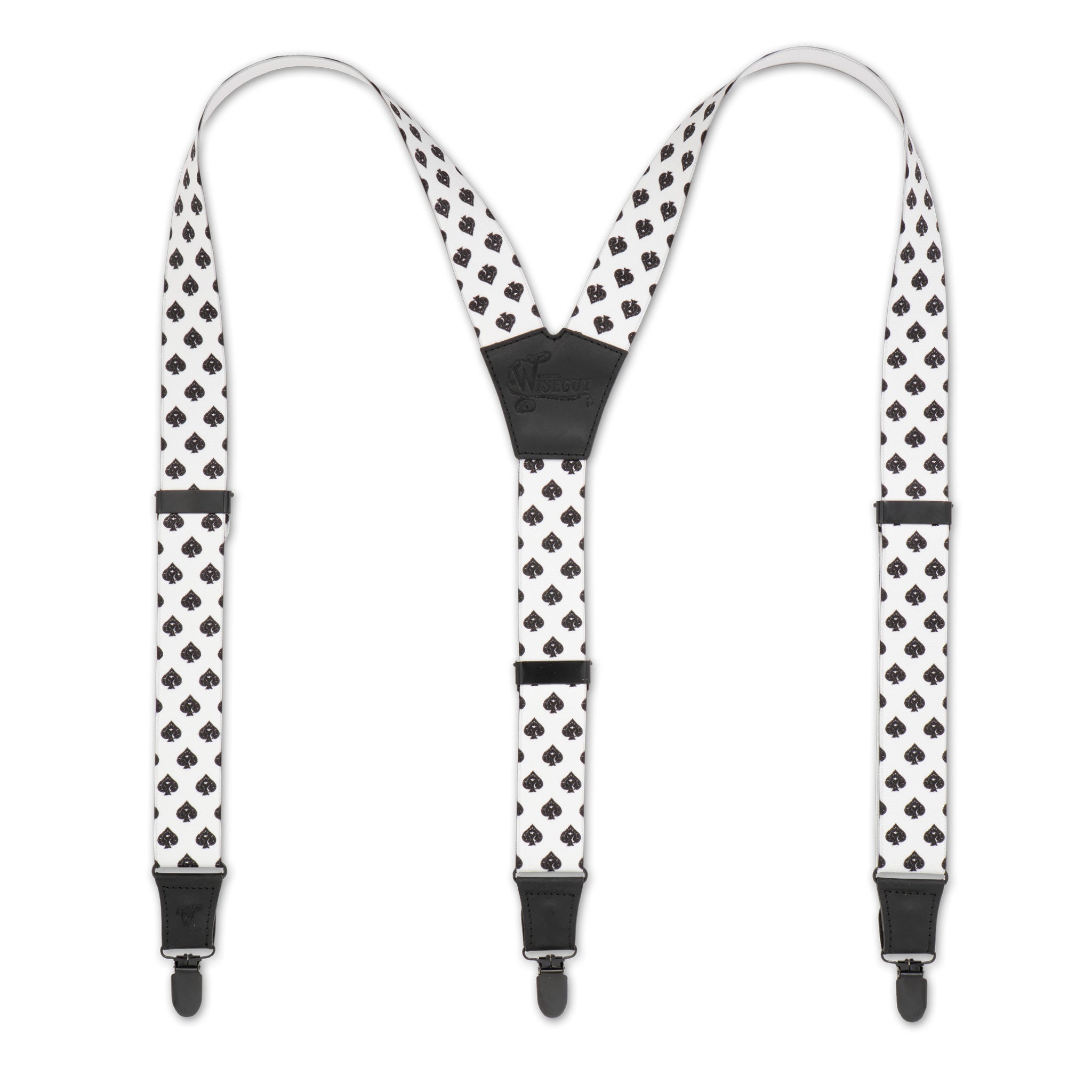 Statement Spades All Black Wide Suspenders No. E5515