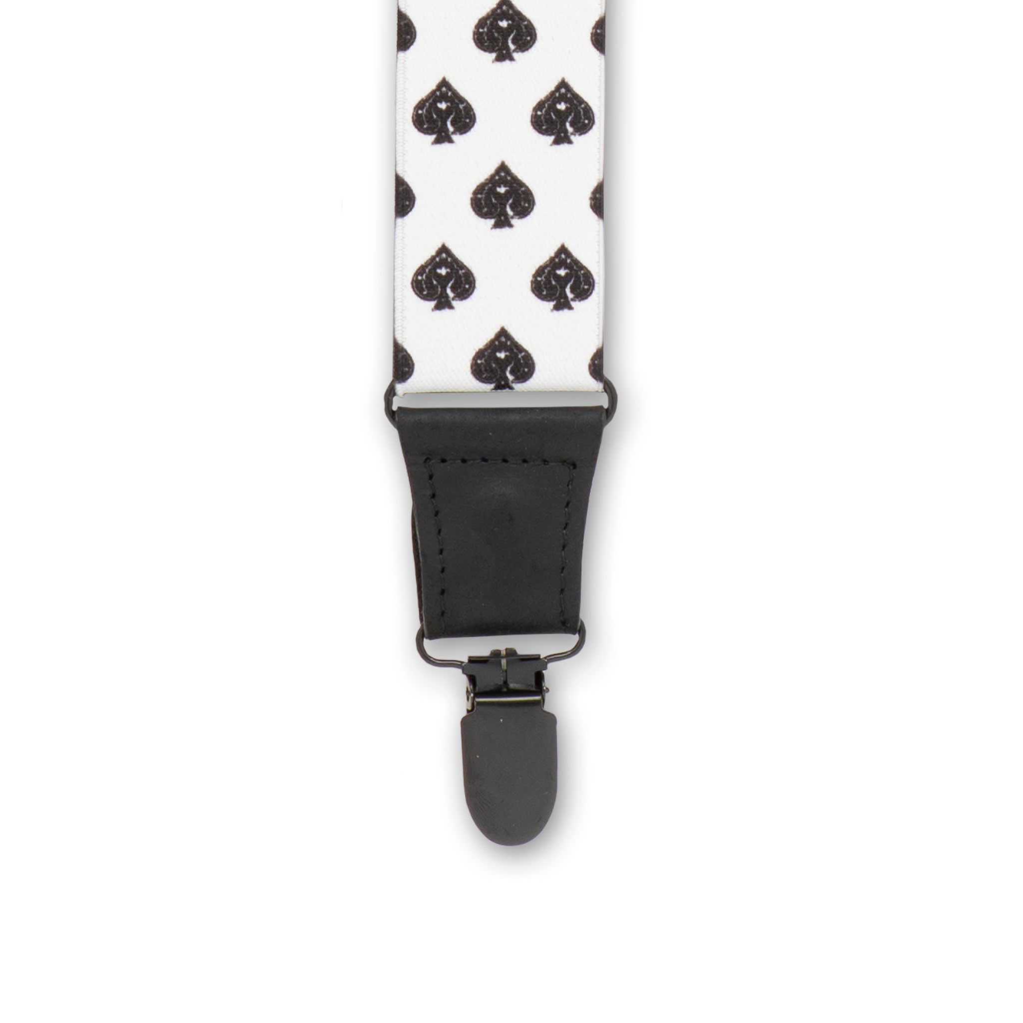 European manufactured elastic Black, White Suspenders – Statement