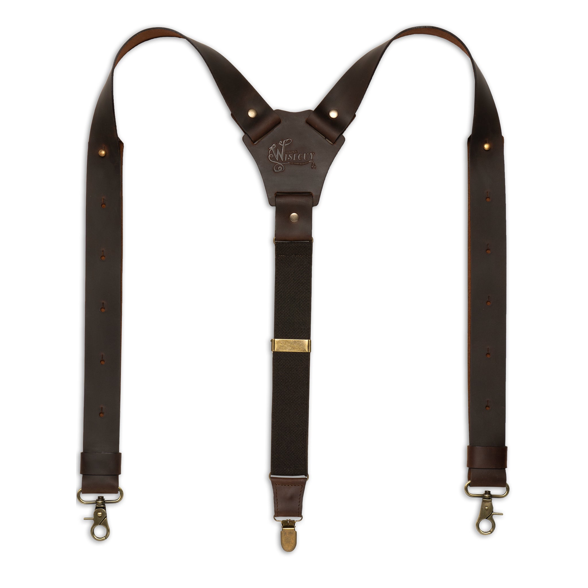 Authentic nubuck leather Dark Brown Flex Suspenders – Crazy Horse