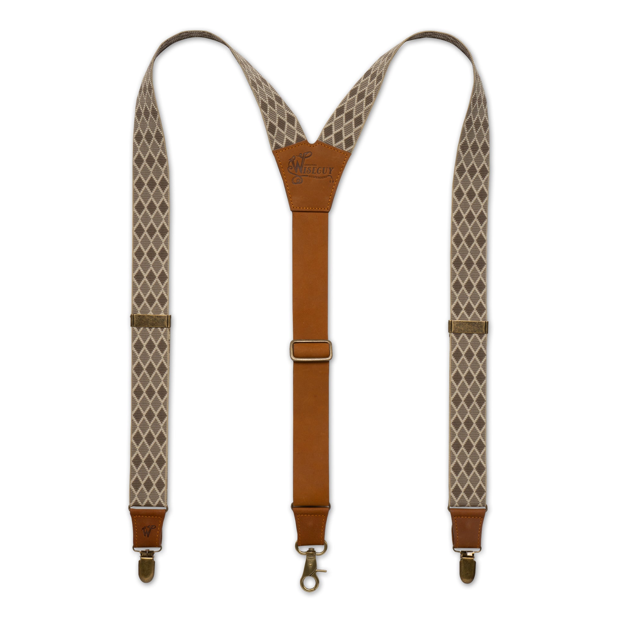 Charger Camel Brown Diamond Wide Suspenders No. F3014