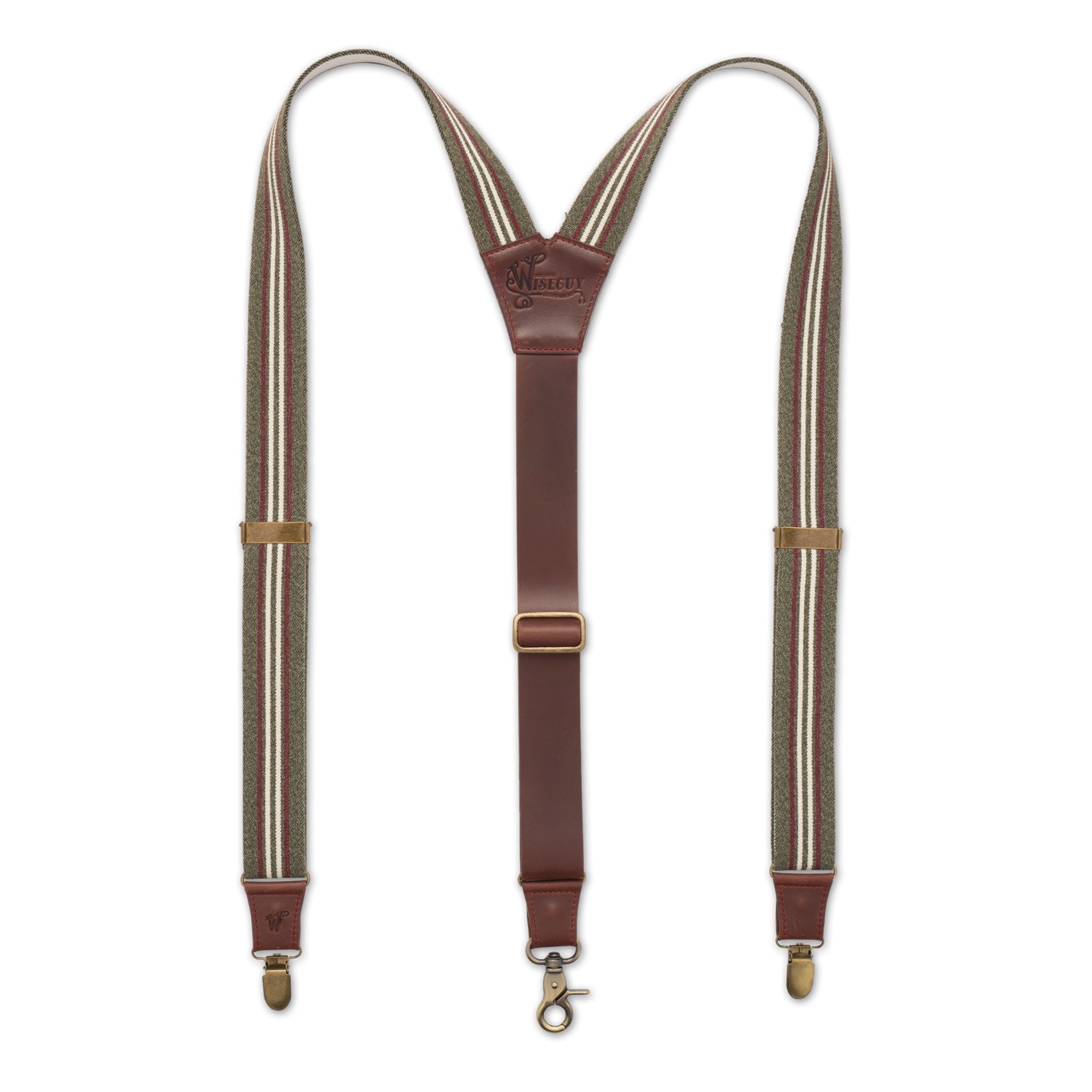 Charger Oxblood Striped Wide Suspenders No. F3019