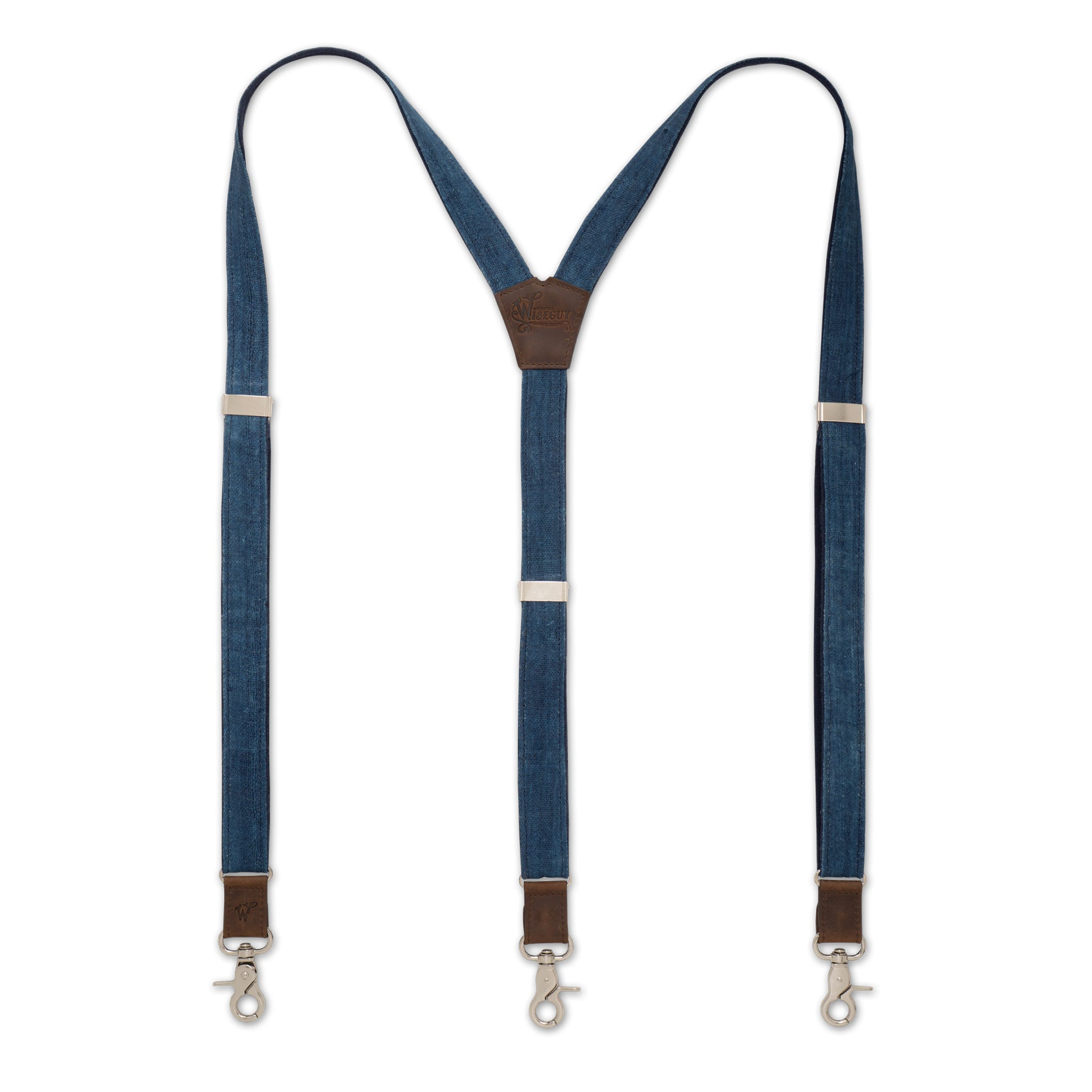 Hemp Linen The Sailor Blue Slim Suspenders No. G7412