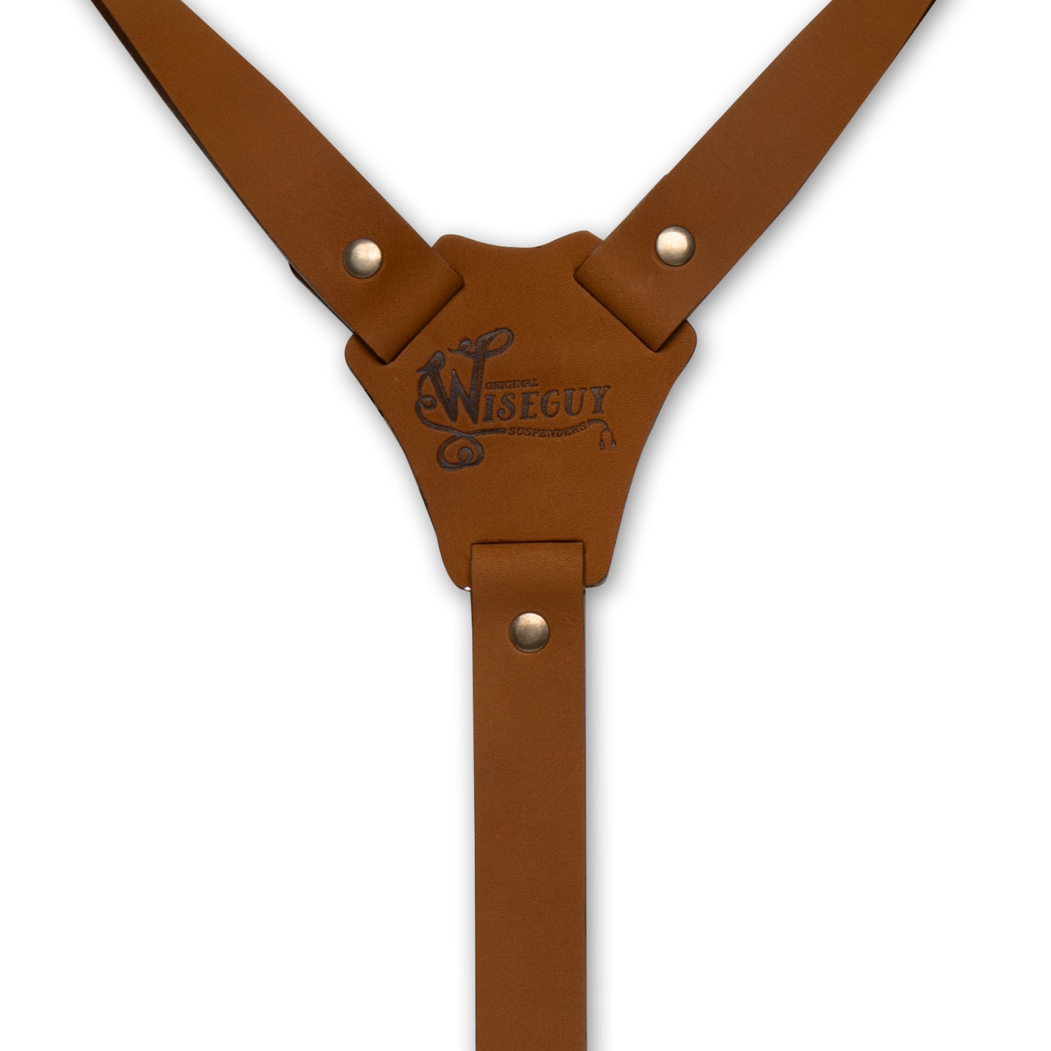 Crazy Horse Buckle Camel Brown Slim Suspenders No. L2012