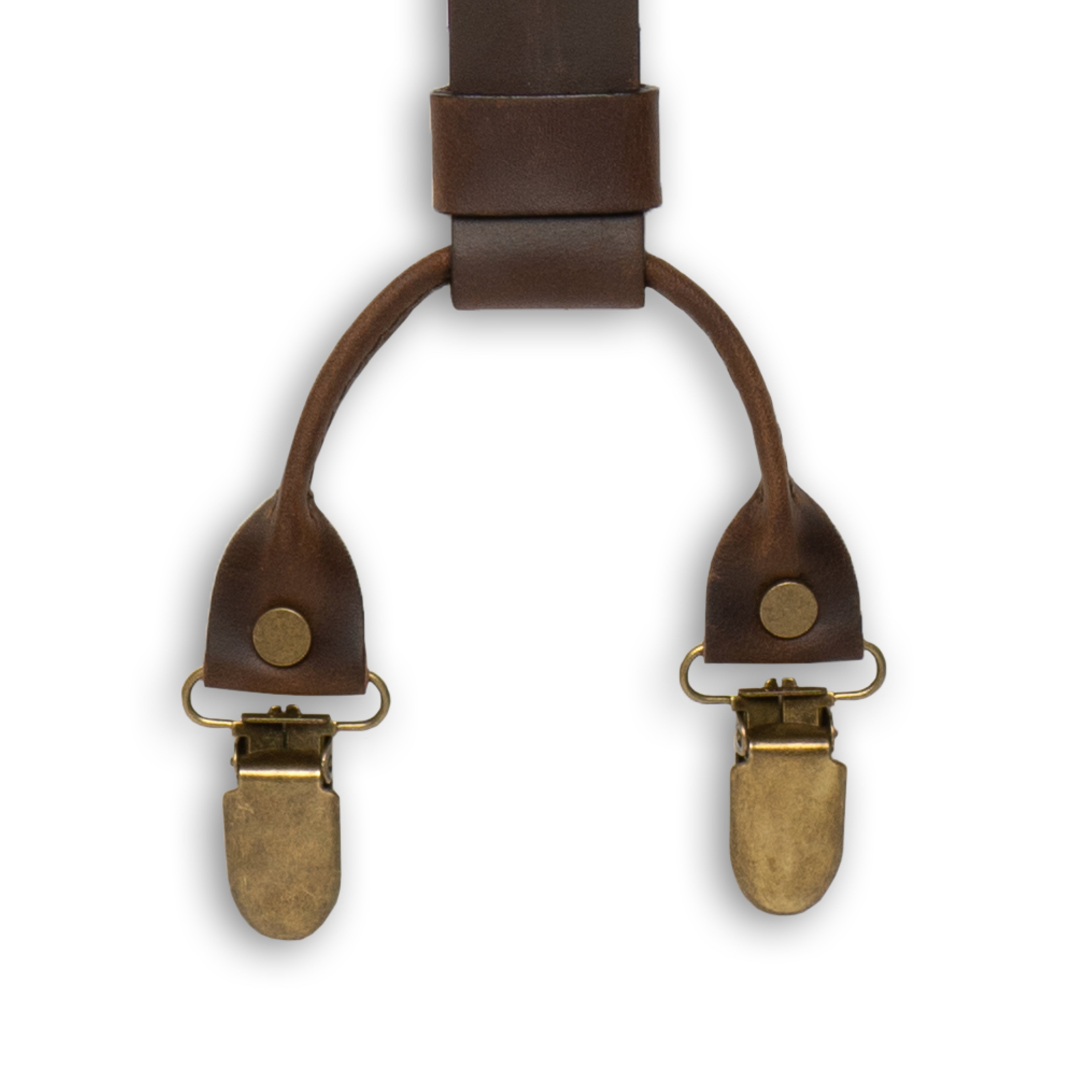 Crazy Horse Buckle Brown Slim Suspenders No. L2012