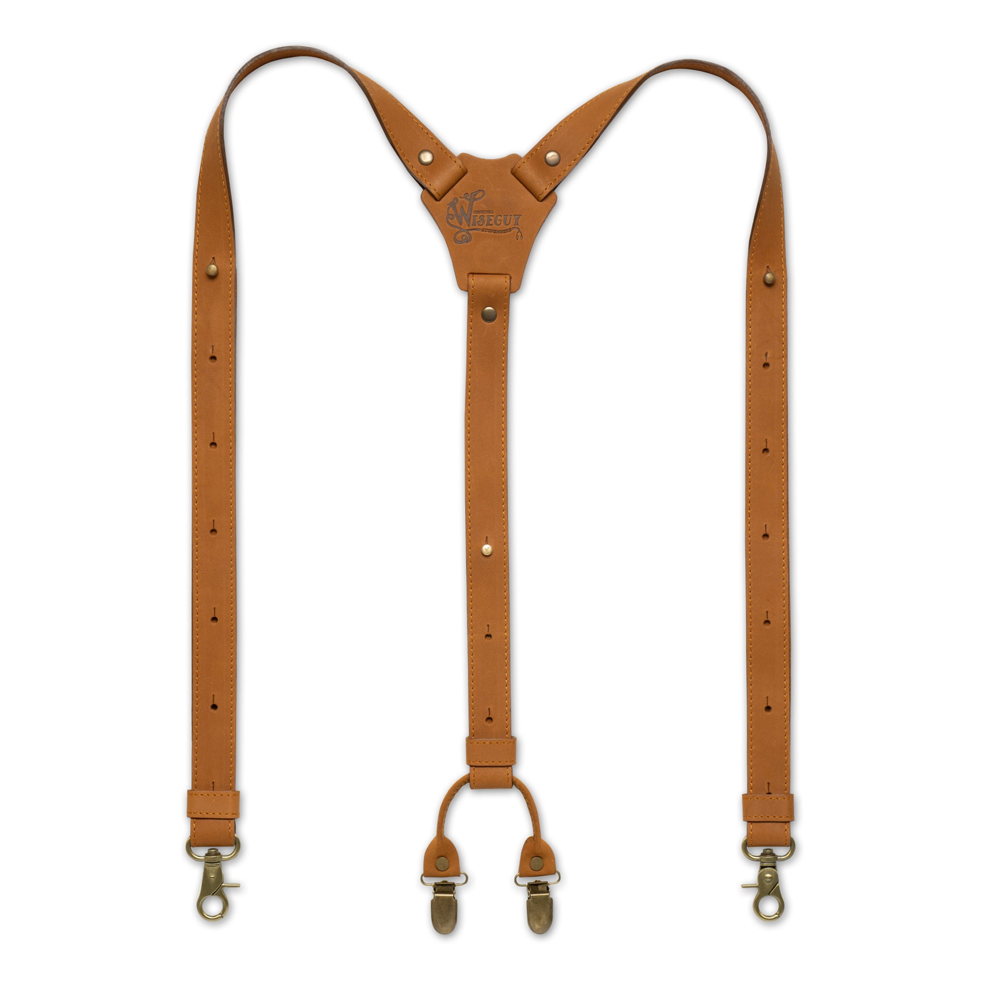 Authentic nubuck leather Camel Brown Suspenders – Crazy Horse