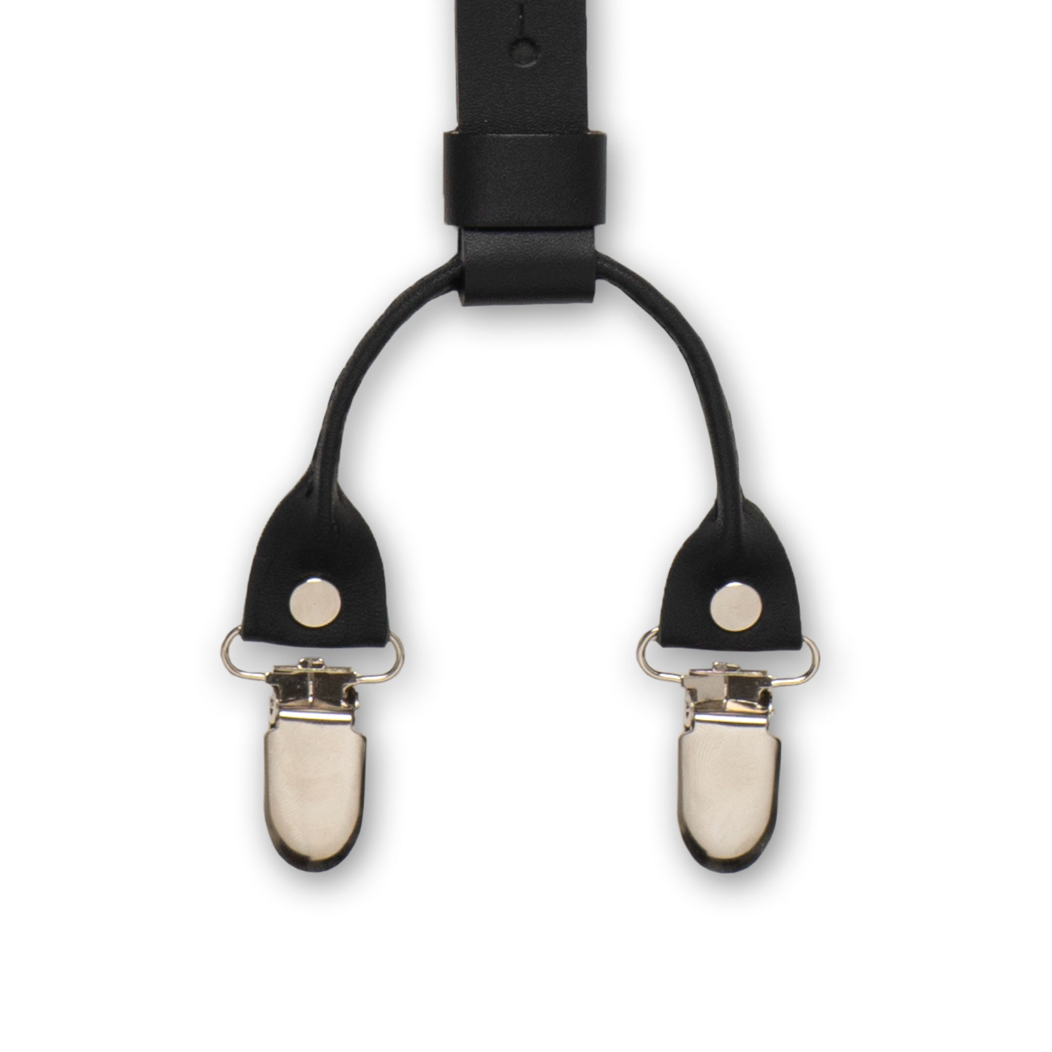 Soft Italian leather Black Suspenders – Italian Job – Skinny (0.75