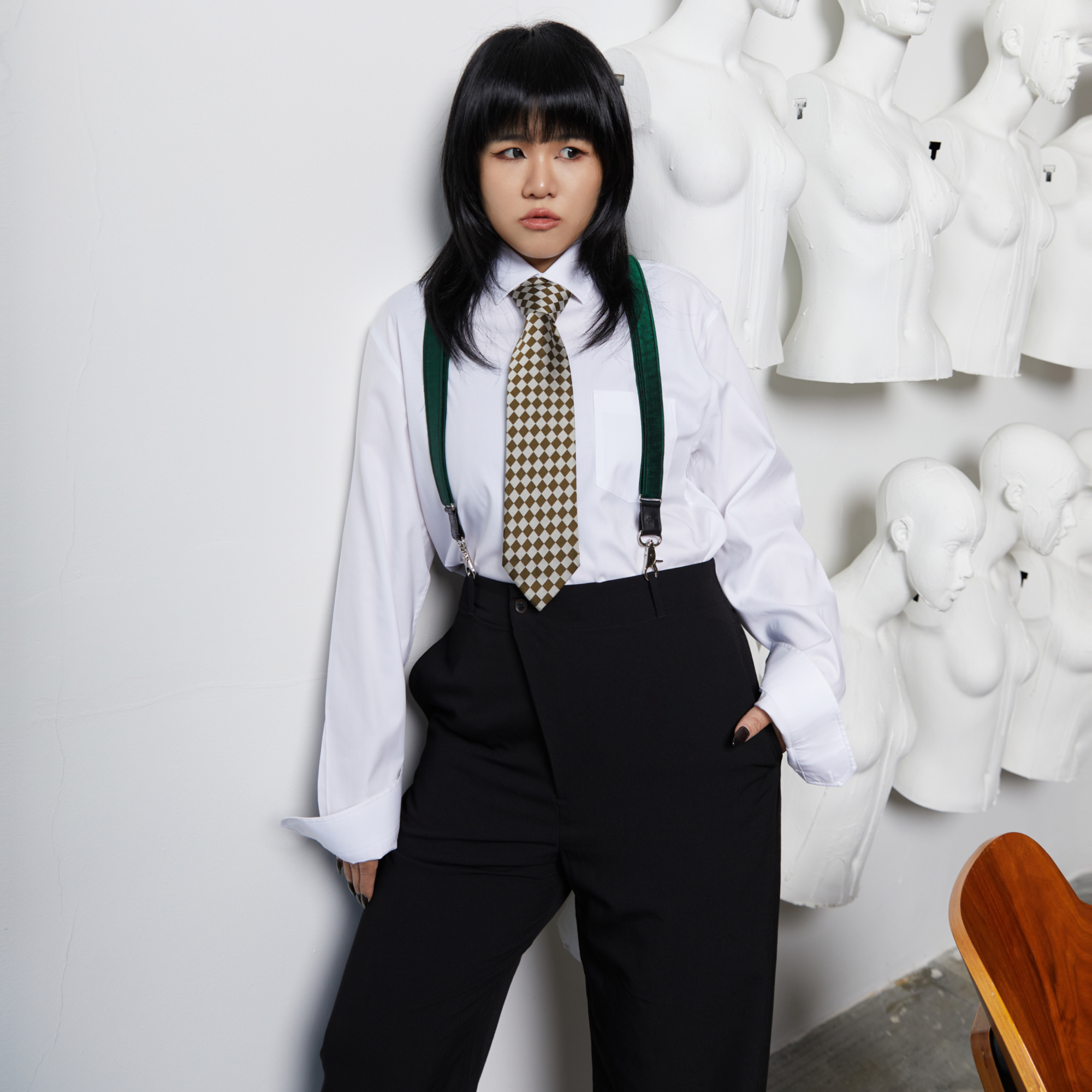 Silk The Highwayman schmale Hosenträger in grün No. G7110