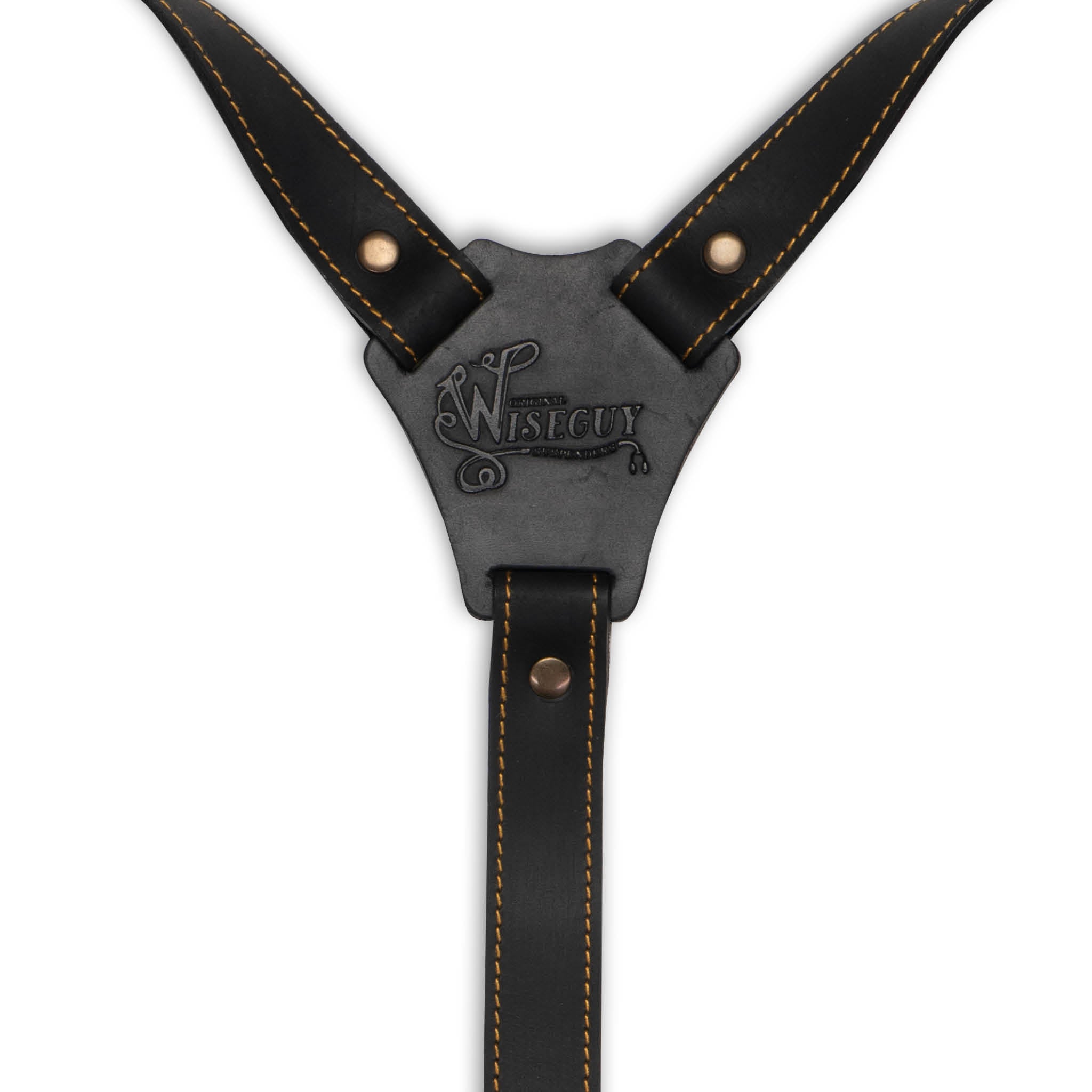 Authentic nubuck leather Black Suspenders – Crazy Horse – Slim (1
