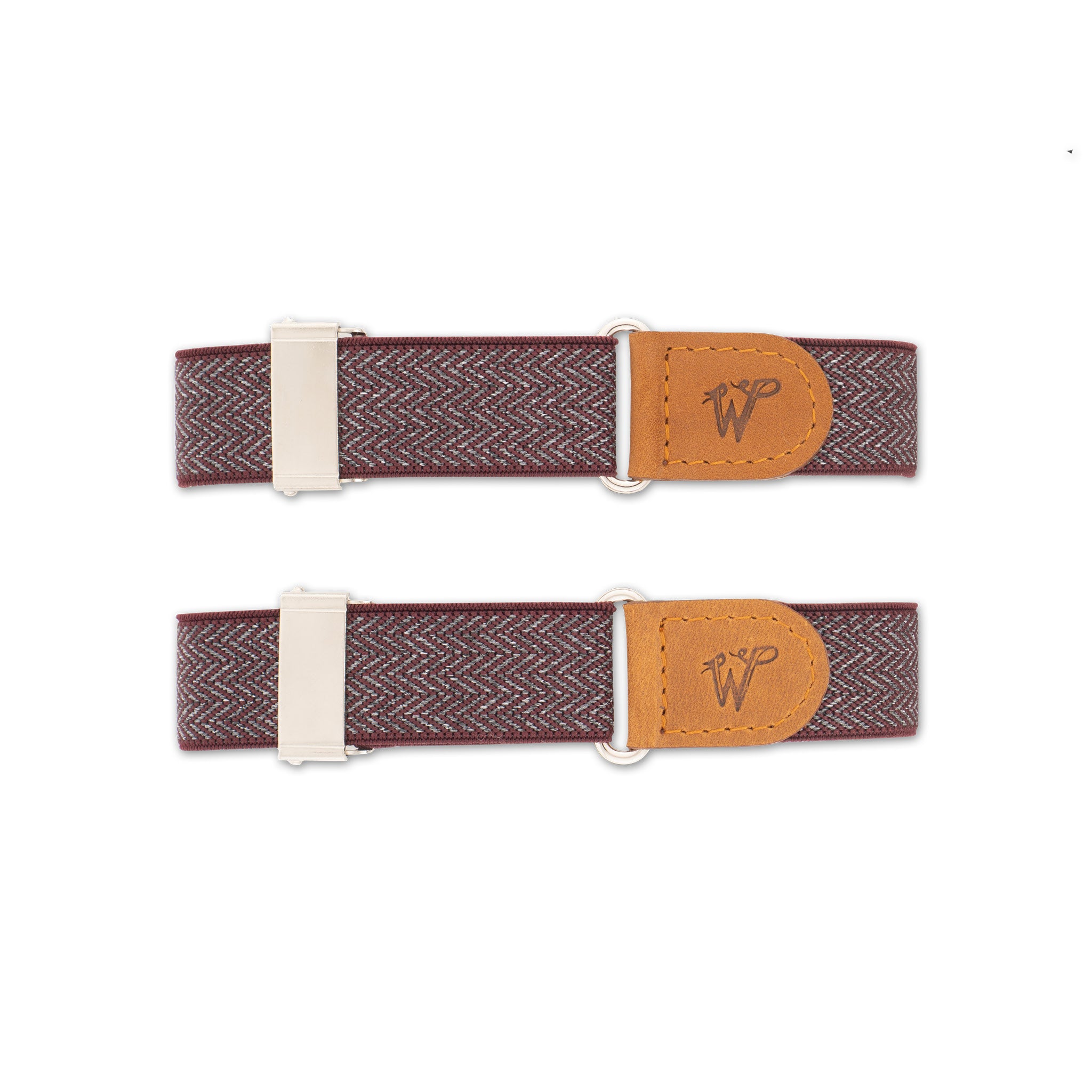 Sleeve Garters Herringbone Burgundy No. S5114