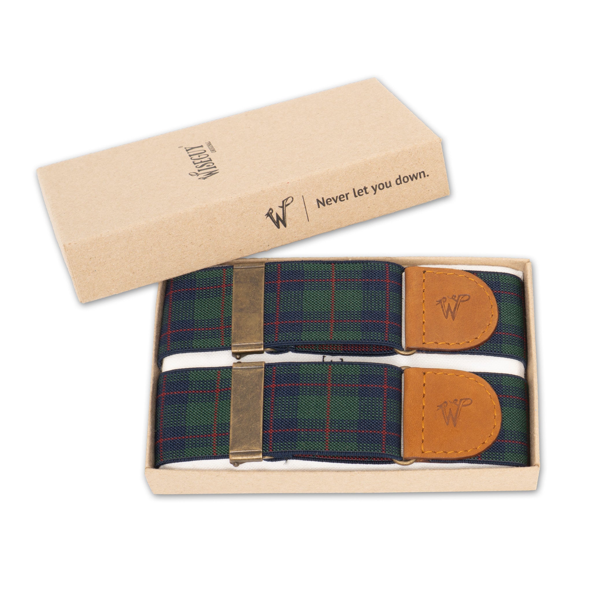 Sleeve Garters Tartan Green-Navy-Red No. S5411