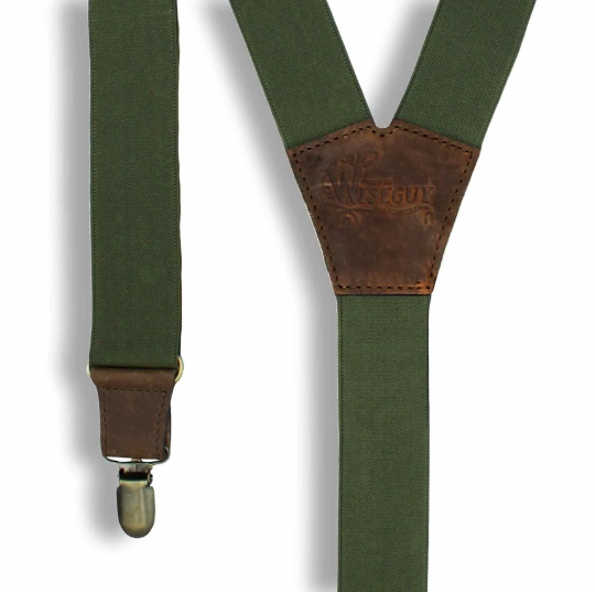 Essential Army Green Wide Suspenders No. E5012