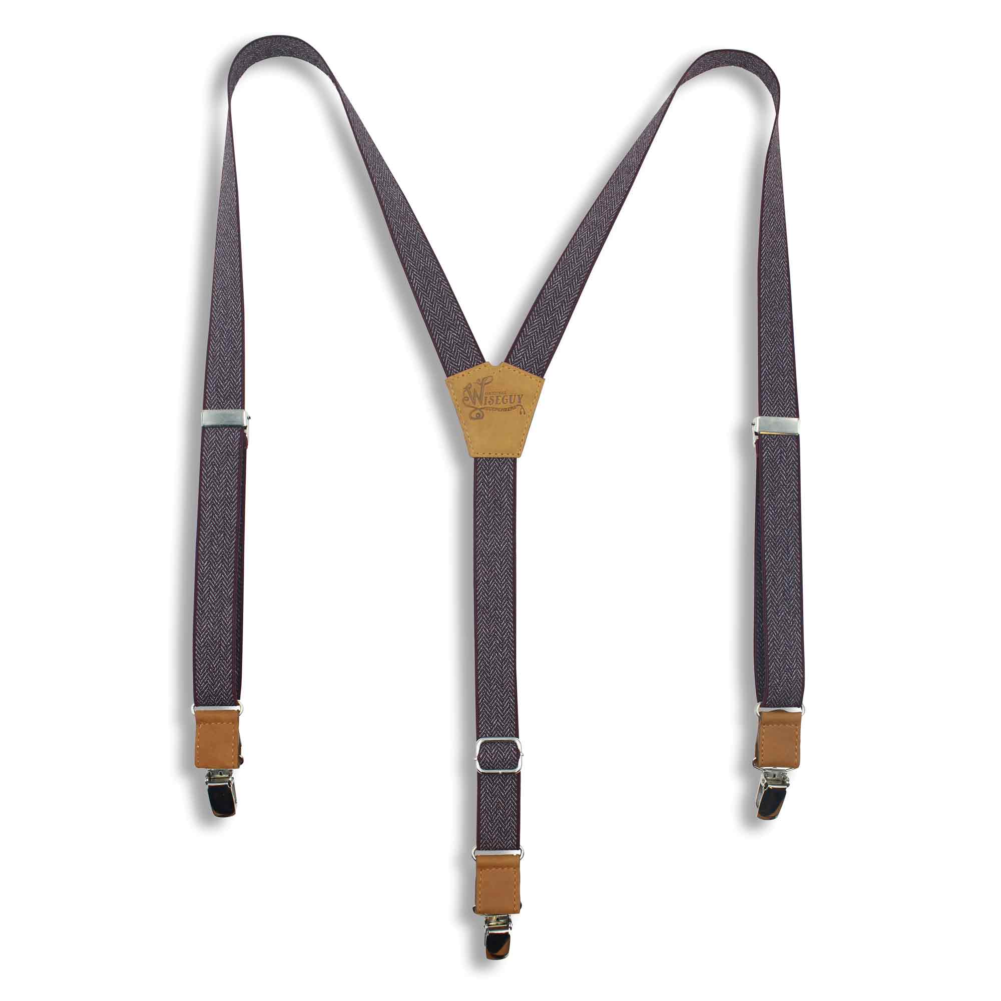 Suspenders Slim Burgundy Elastic | Wiseguy Original