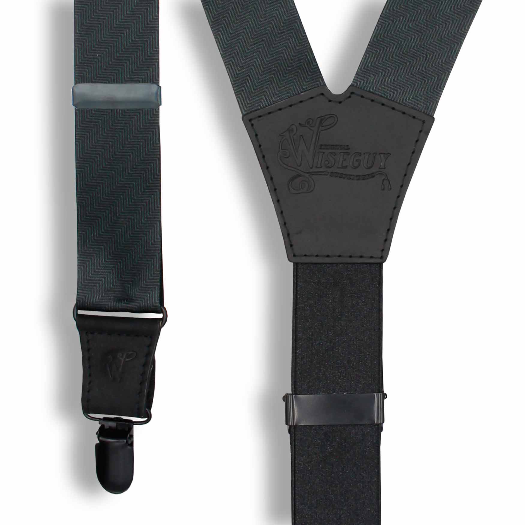Satin Black Wide Suspenders No. E5610