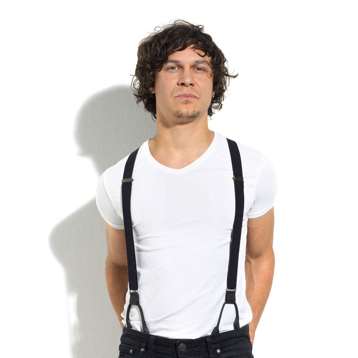 Soul Suspenders Black slim straps (1 inch/2.54 cm) - Wiseguy Suspenders