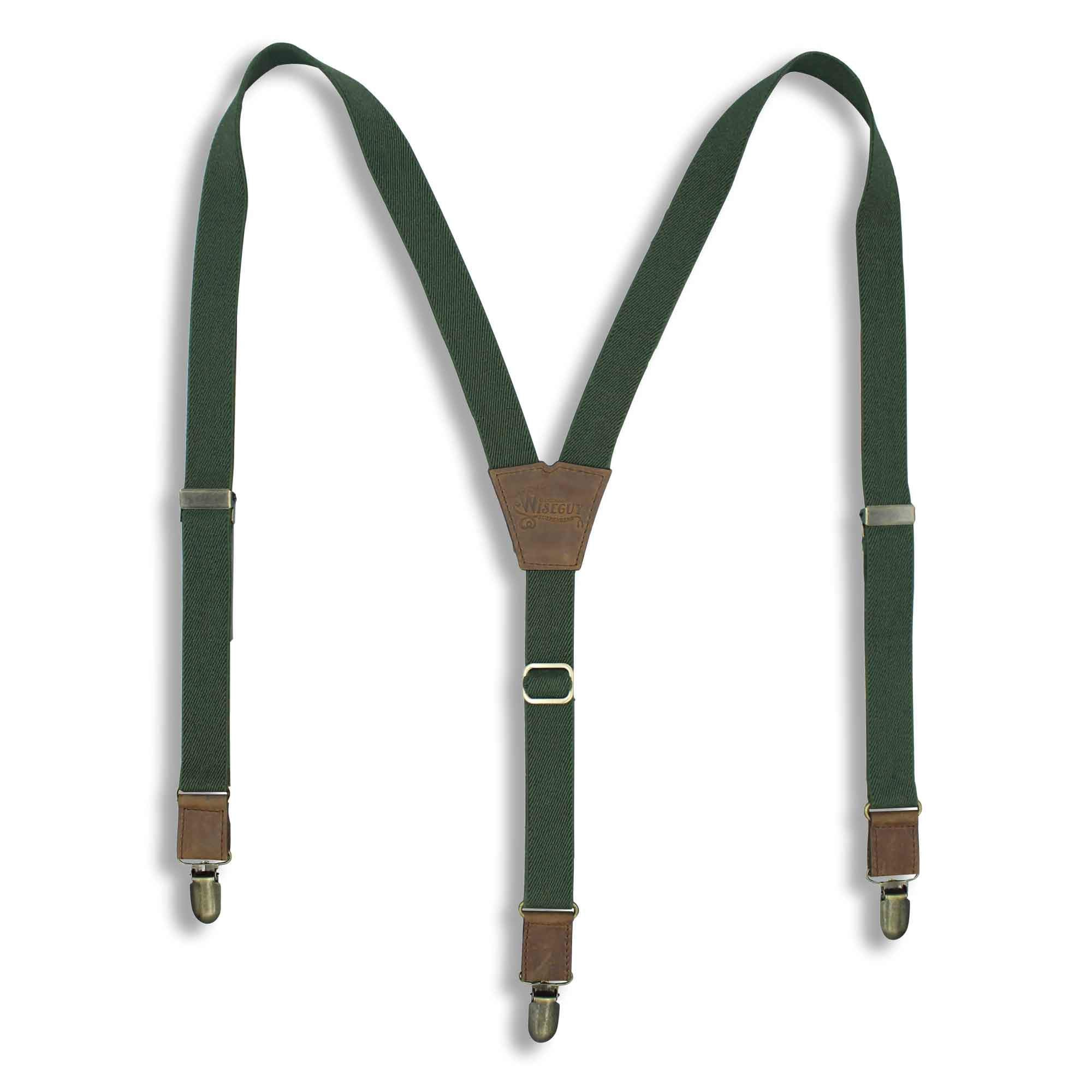 Suspenders Slim Army Green Elastic
