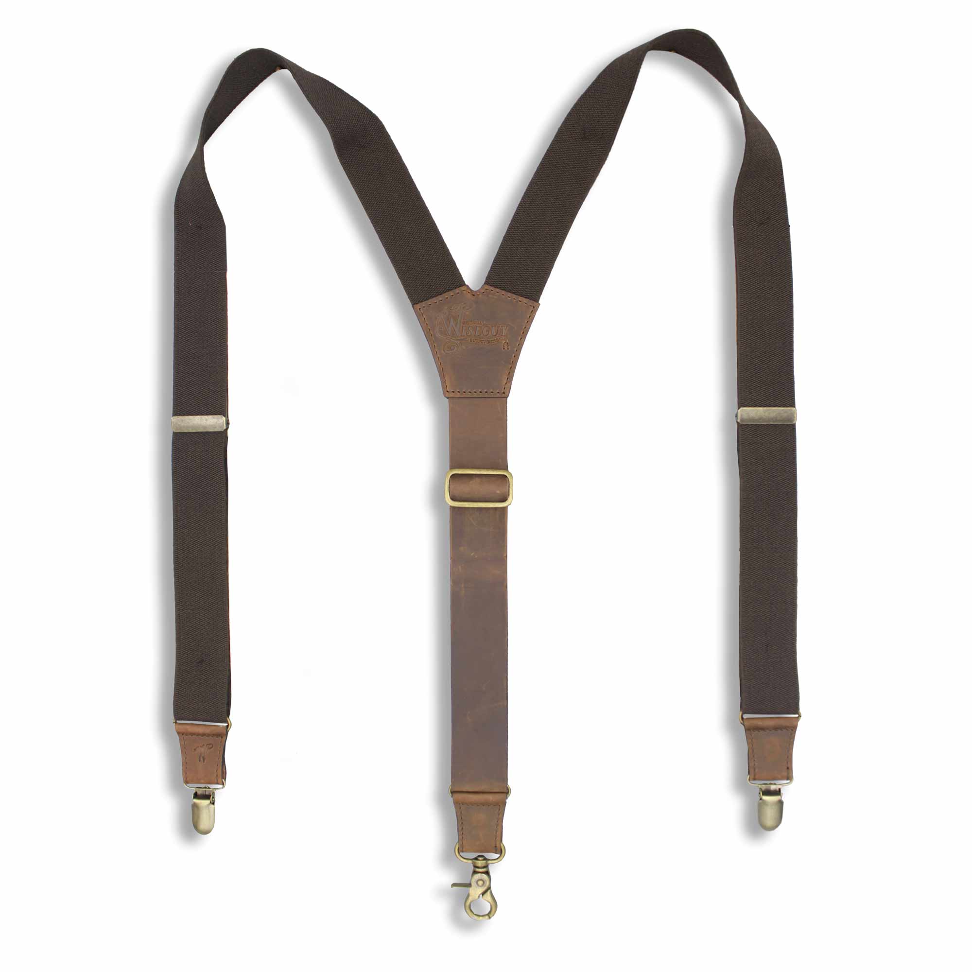 Suspenders Wide Brown Leather