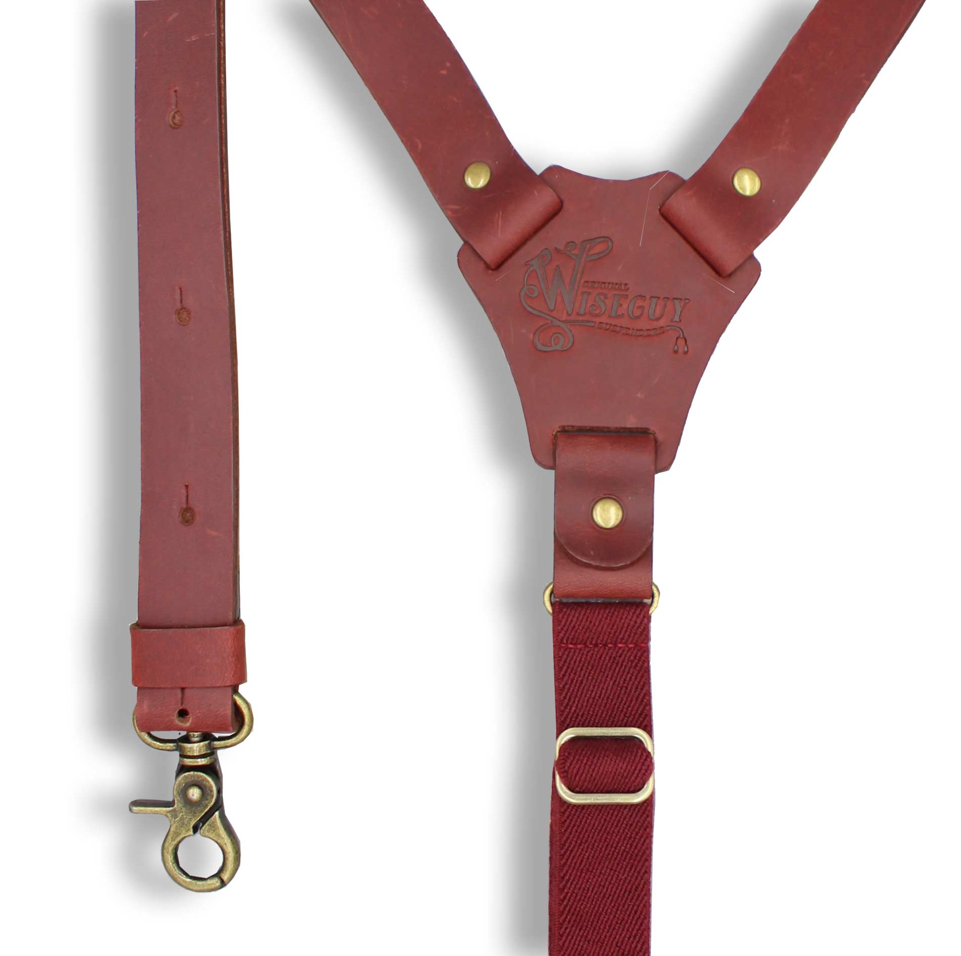 Crazy Horse Flex Burgundy Oxblood Slim Suspenders No. F2118