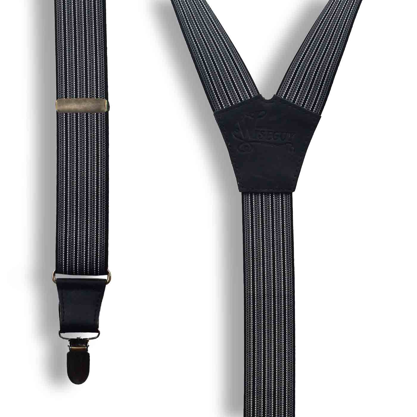 The Gentleman Formal Dress Striped Suspenders 1.3 inch wide - Wiseguy Suspenders